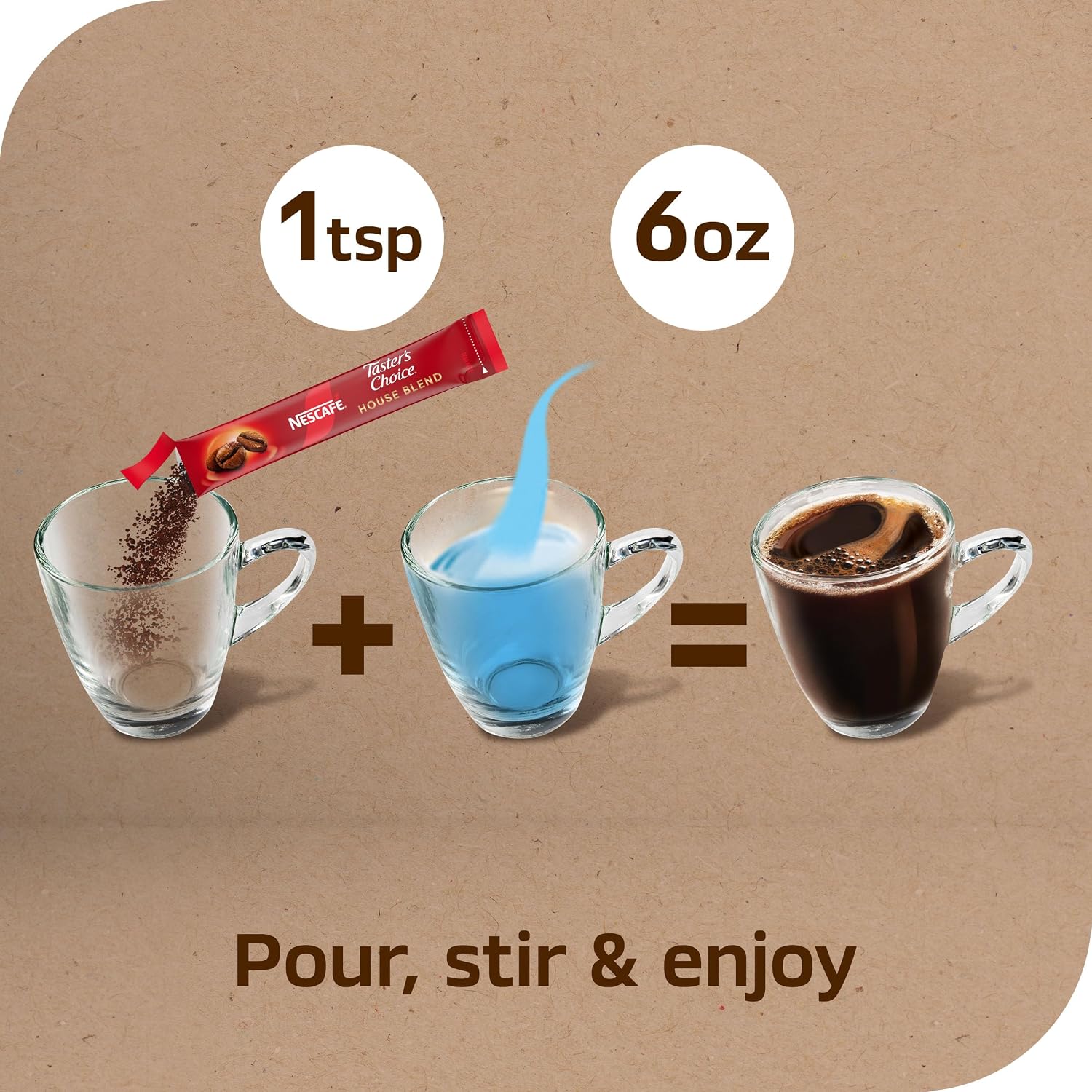 NESCAFÉ Taster's Choice, Instant Coffee Packets, Light Medium Roast Coffee, House Blend