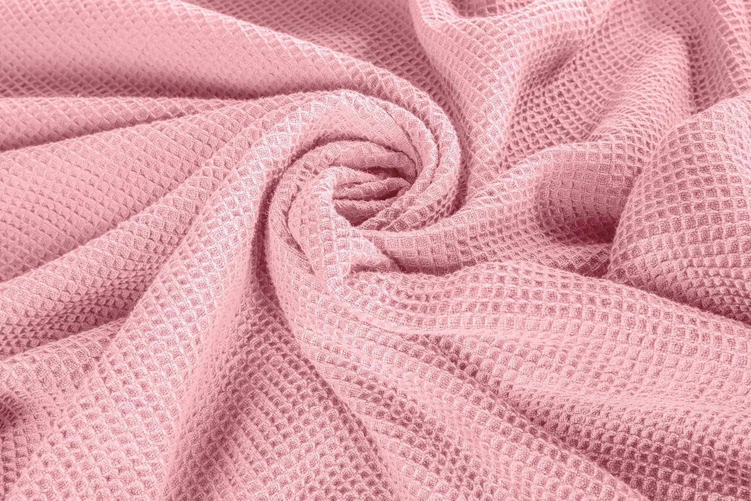 Crover All Season Waffle Premium Thermal Blanket Queen Size 90"x90" Durable Soft Cozy Breathable Weave Design 100% Cotton, Orchid Pink