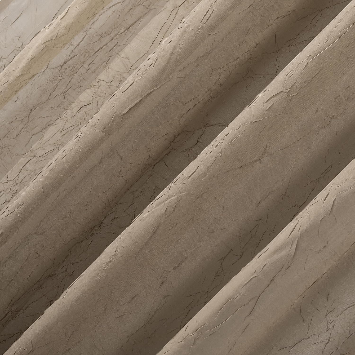 No. 918 Erica Crushed Sheer Voile Rod Pocket Curtain Panel, 51" x 108", Eggshell Off-White