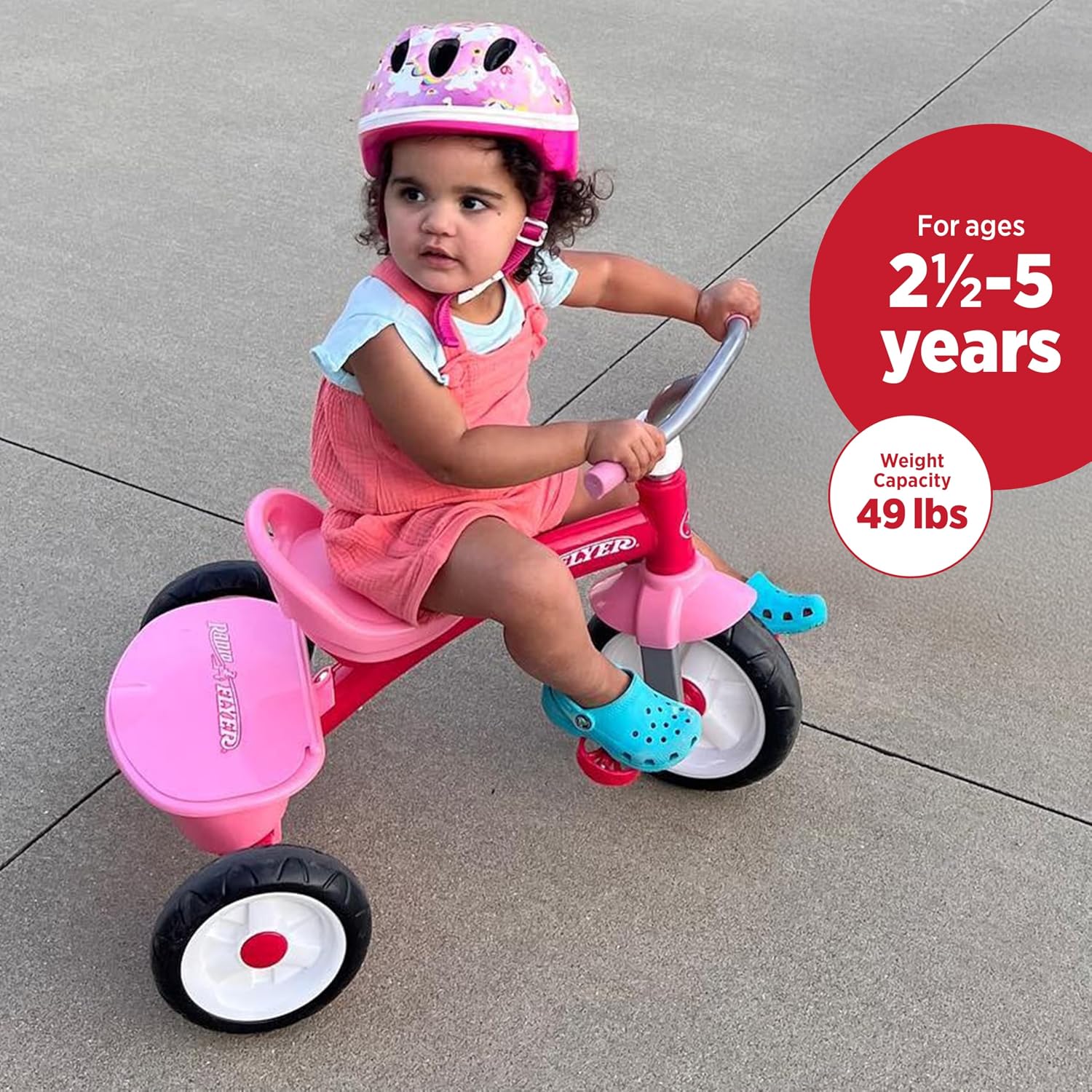 Radio Flyer Red Rider Trike, for Ages 2.5-5, Toddler Tricycle | Quiet Ride Wheels, Comfort Grip Handlebars, Easy Carry Seat Handle, Covered Storage Bin, (Amazon Exclusive)