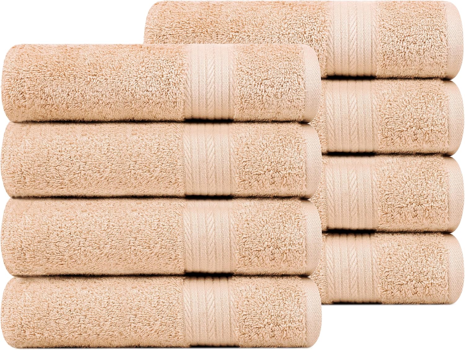 Ample Decor 100% Cotton Hand Towels 18x28 Inches, 600 GSM, Soft & Absorbent, Set of 12, Purple