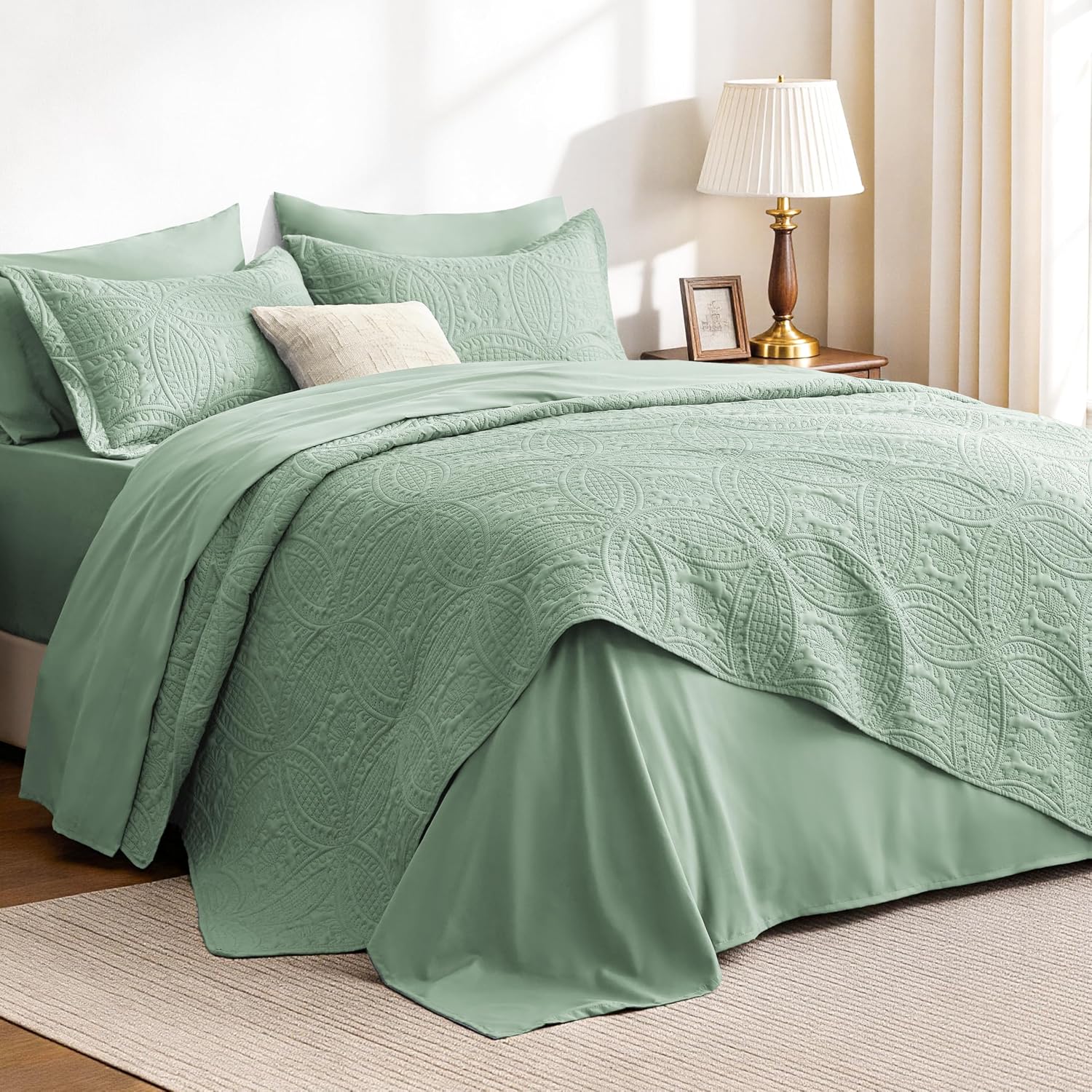 Love's cabin Quilts for Queen Bed Blue Bedspreads - Soft Bed Summer Lightweight Bedspread Comforter - Modern Style Coin Pattern Coverlet for All