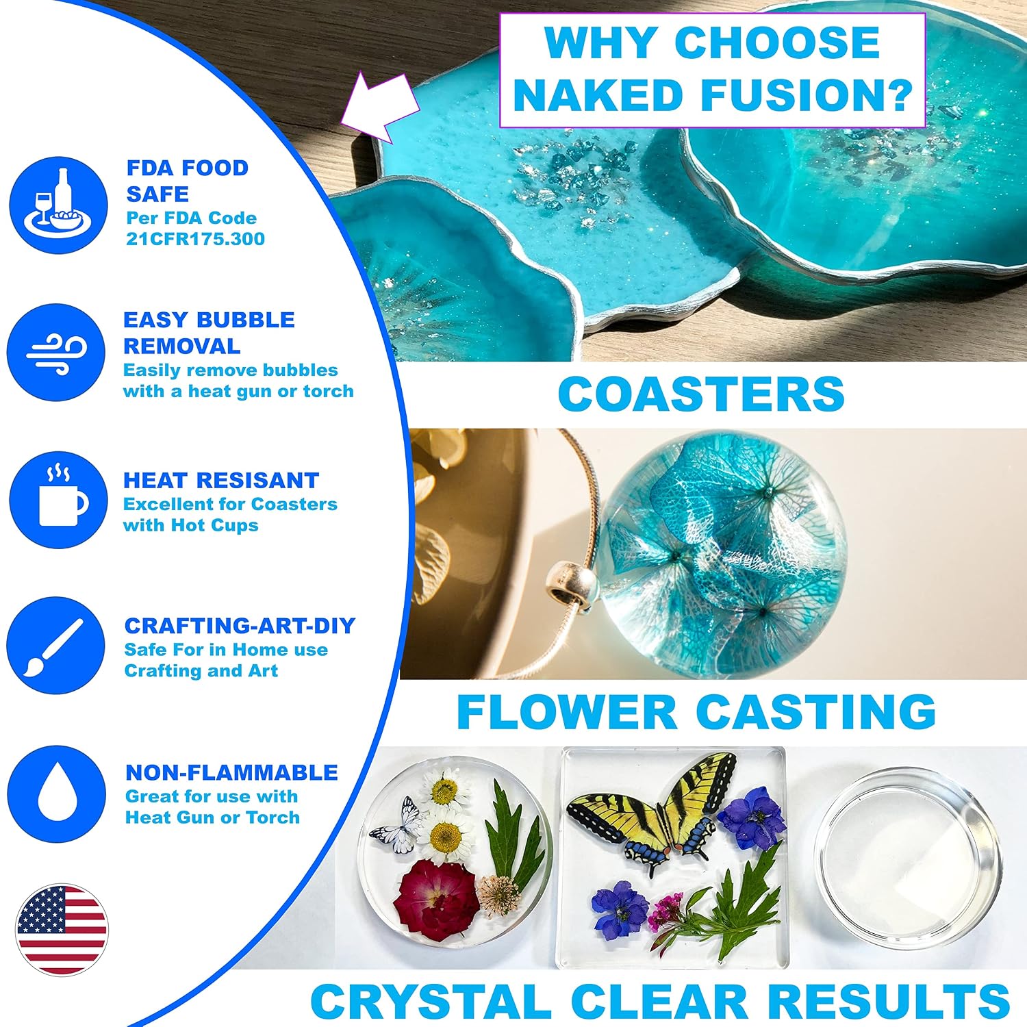 Epoxy Resin Art Resin Crystal Clear Formula -2 Gallon Kit -The Artist's Resin for Coating, Casting, Resin Art, Geodes, Tabletop, Bar Top