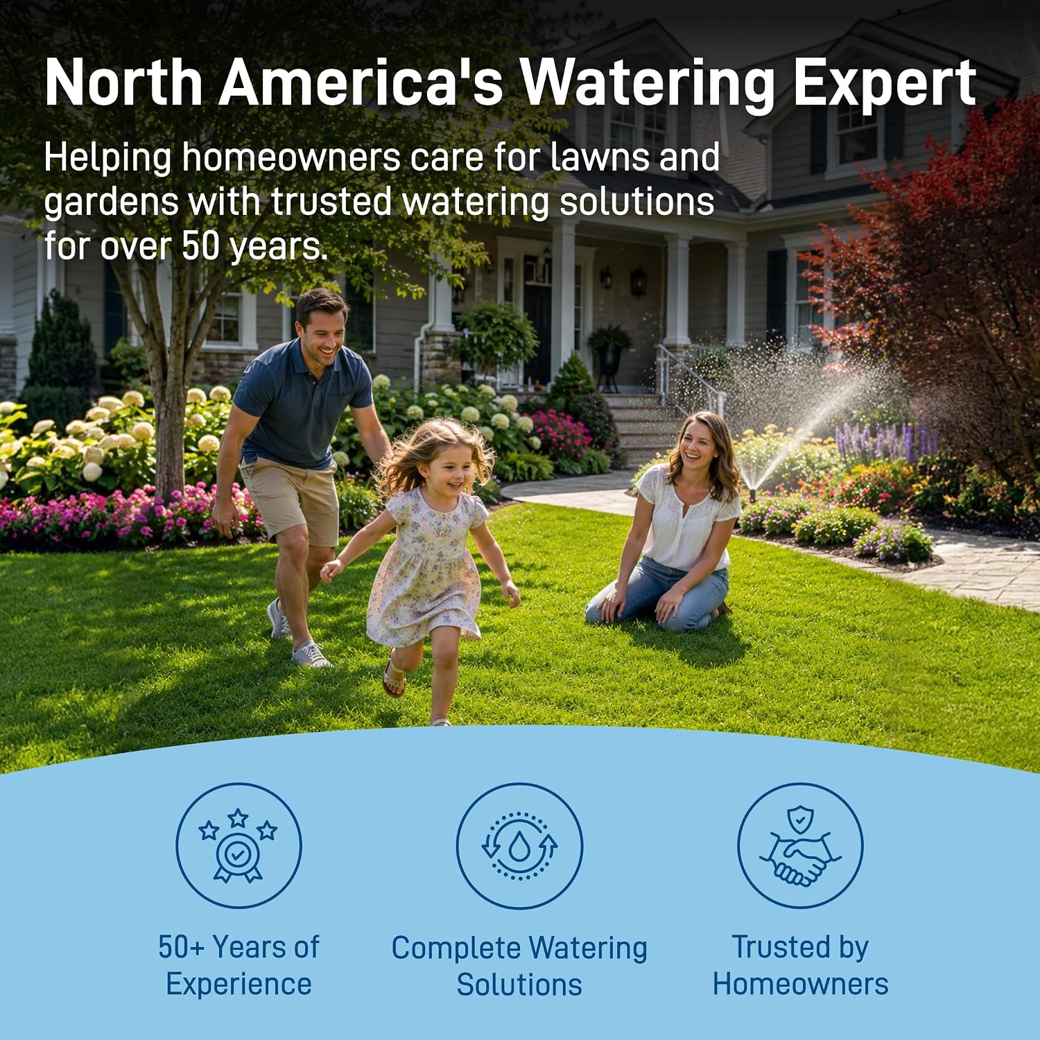 Orbit Traveling Tractor Water Sprinkler - Self-Propelled Traveling Sprinkler for Wide Lawn Coverage - Cast-Iron Body with Adjustable Coverage