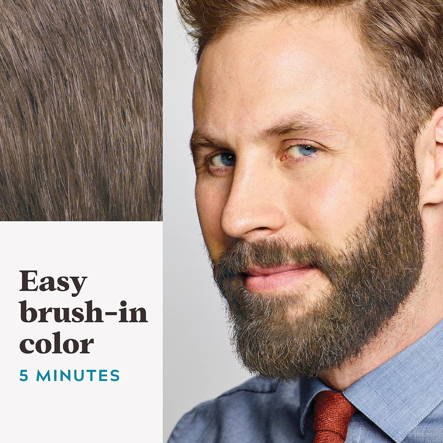JUST FOR MEN Mustache & Beard Dye, Keratin, Light-Medium Brown M-30 (3 Pk) | Mustache & Beard color light-medium brown designed for facial hair to instantly eliminate gray. Enhanced with keratin.