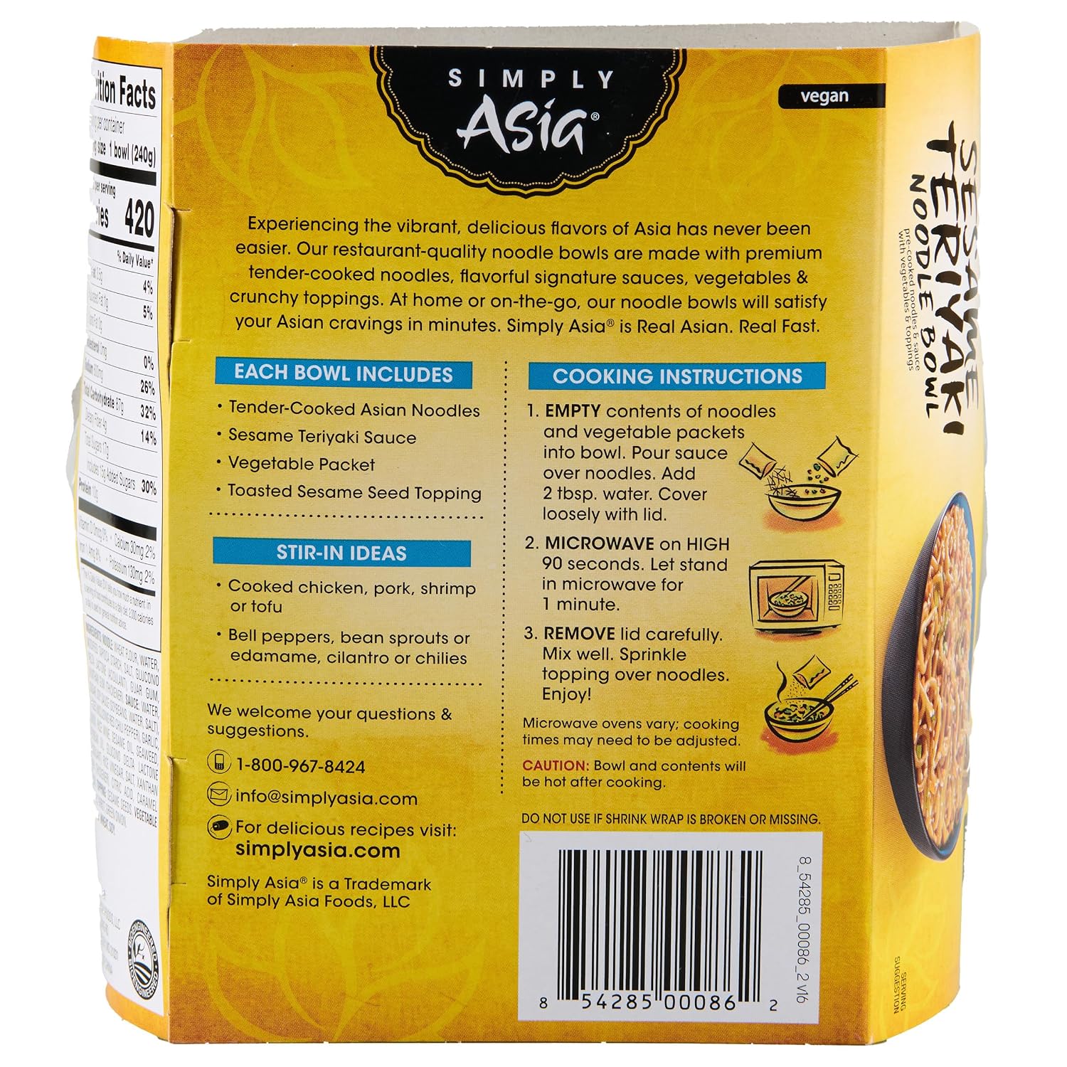 Simply Asia Sesame Teriyaki Noodle Bowl, 8.5 Oz