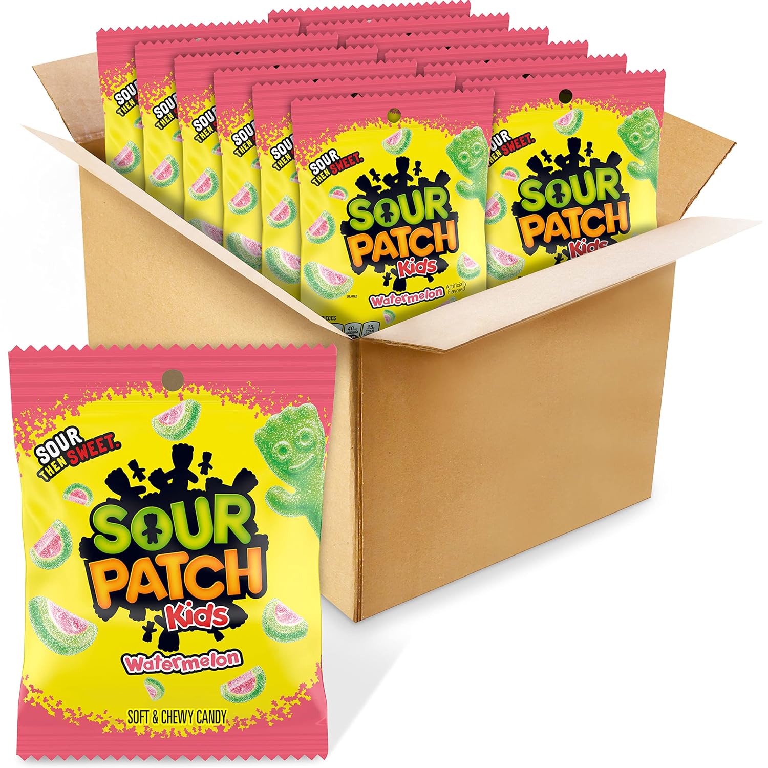 SOUR PATCH KIDS & SWEDISH FISH Soft & Chewy Gummy Candy Variety Pack, 15 ct