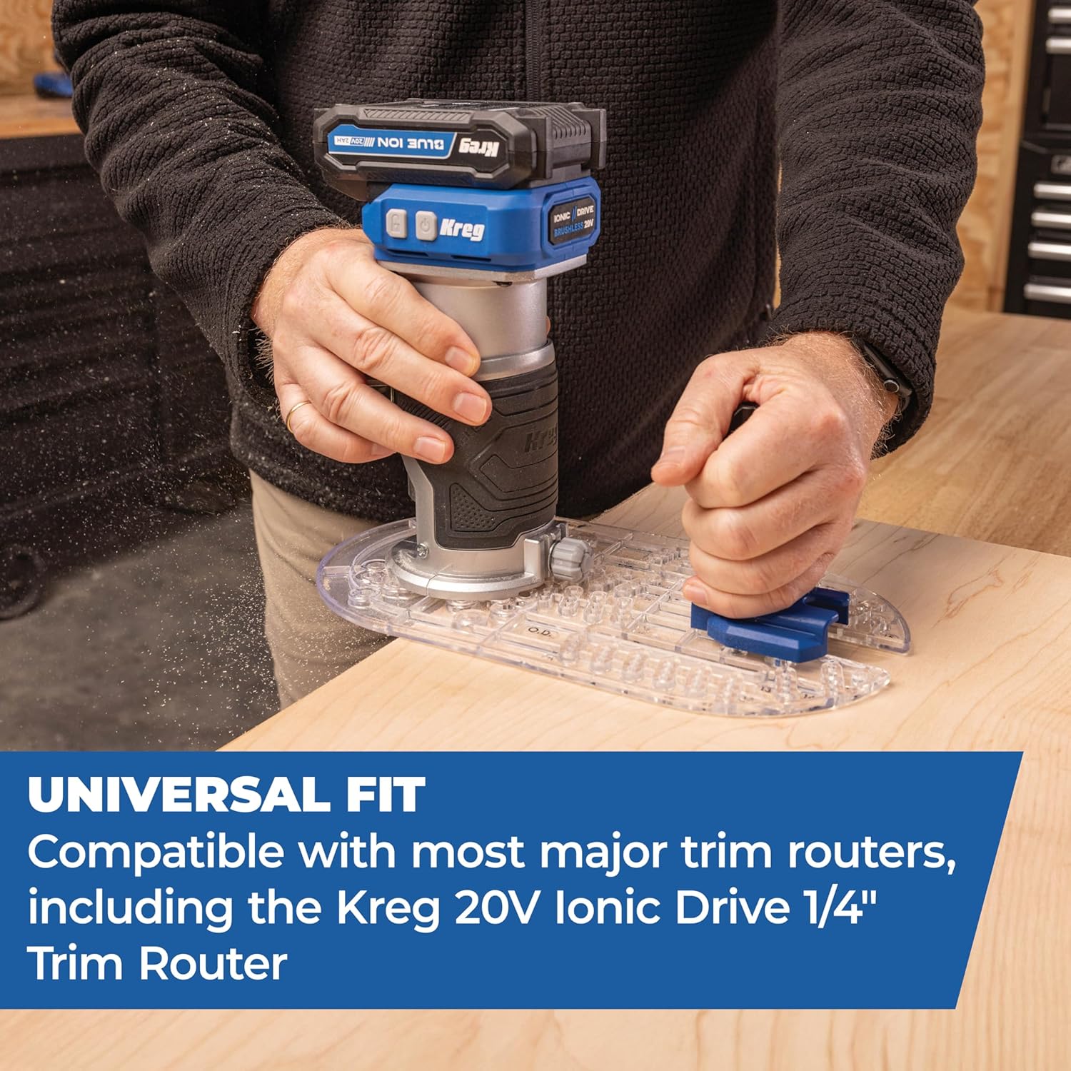 Kreg Trim Router Base Plate - Single Grip Handle for Accurate Routing