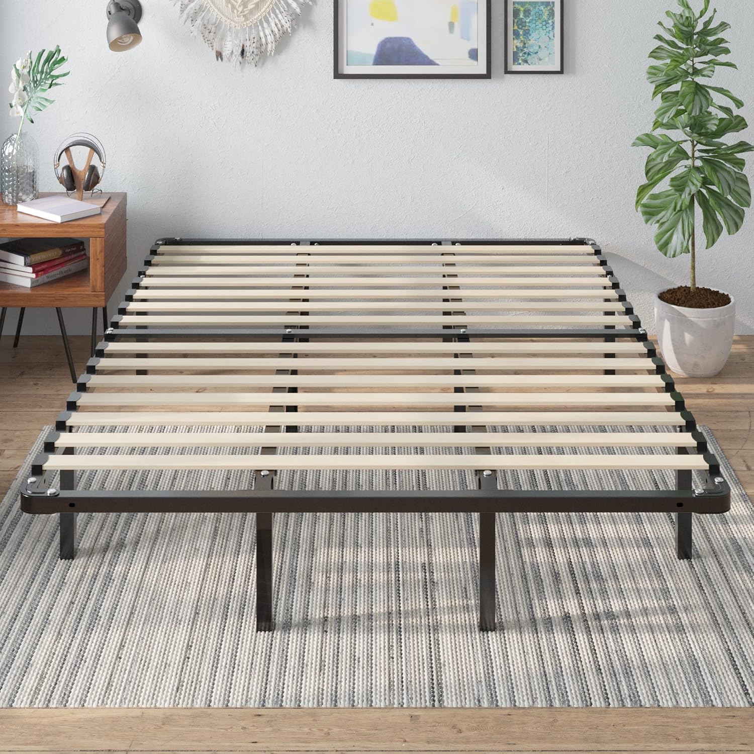 ZINUS SmartBase Compack Mattress Foundation, 14 Inch Metal Bed Frame, No Box Spring Needed, Sturdy Steel Slat Support, Full