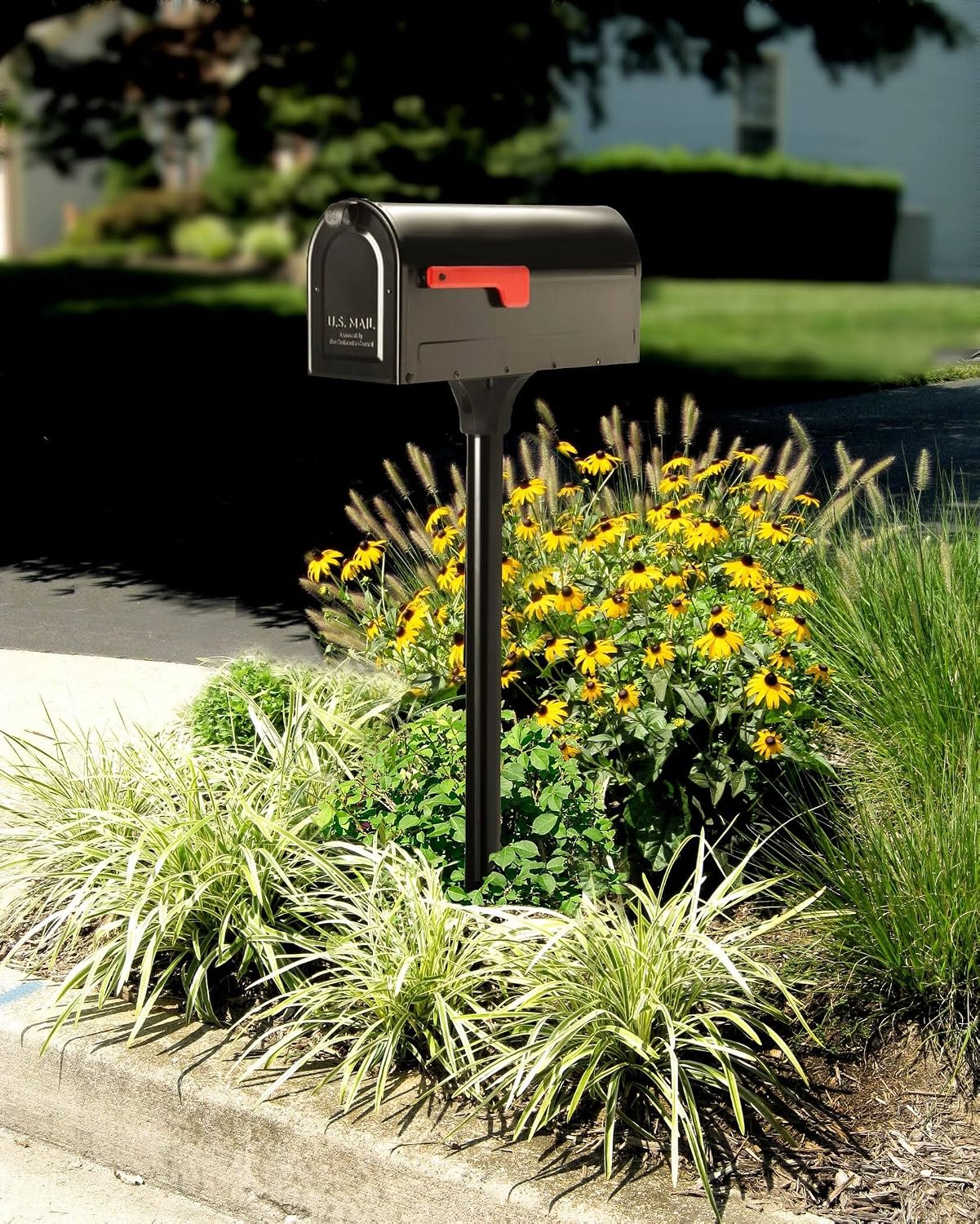 Architectural Mailboxes 7680B-10 MB1 Mount Mailbox and In-Ground Post Kit, Medium, Bl