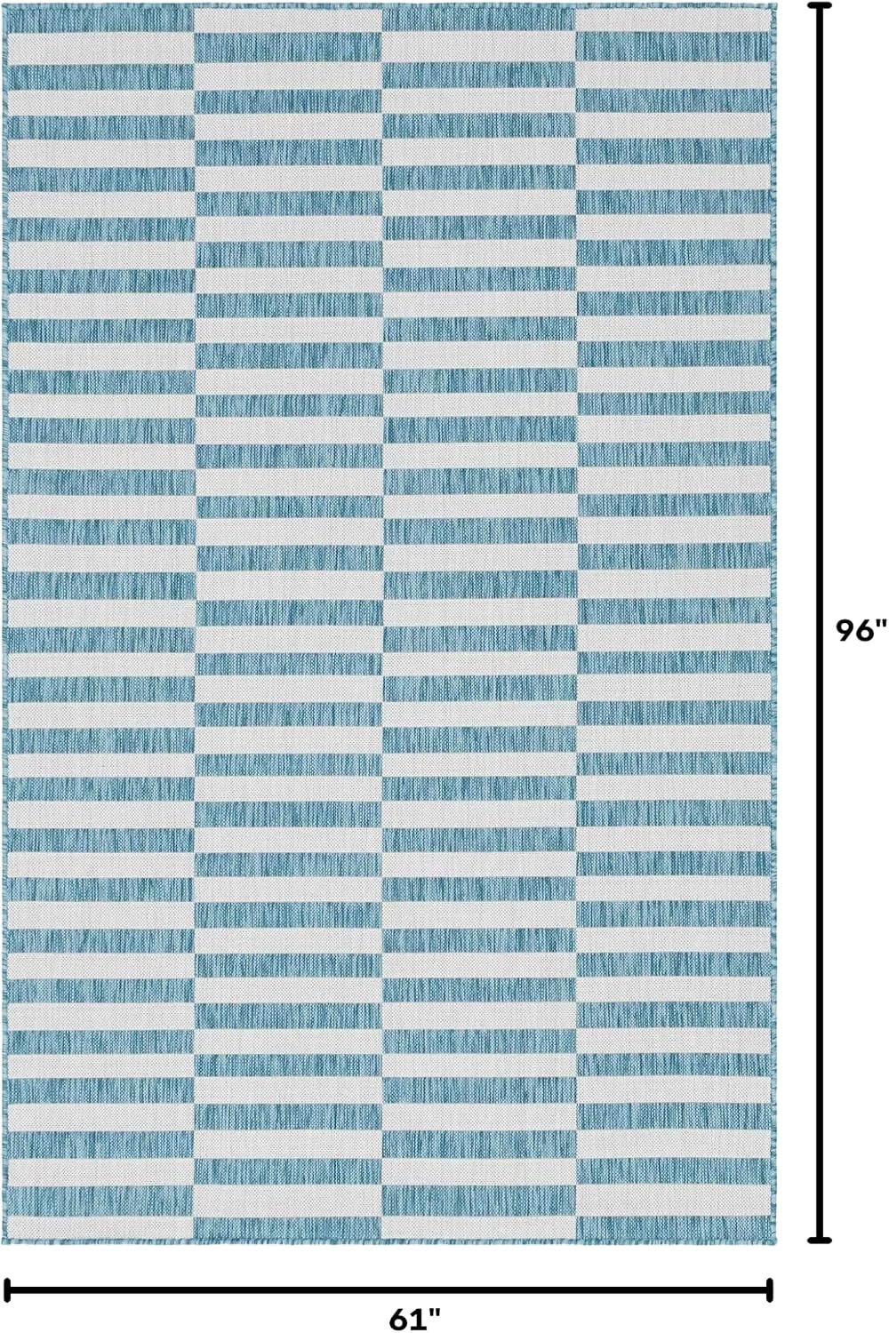 Unique Loom Outdoor Striped Collection Area Rug - Striped (7' 1" x 10' Rectangle, Taupe/Ivory)