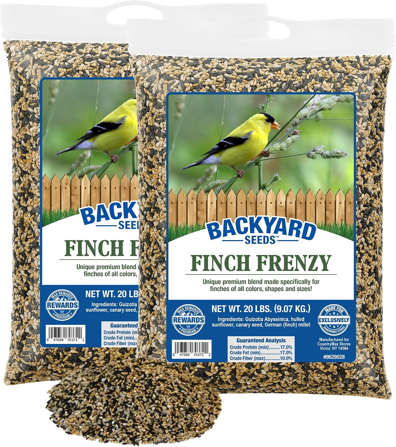 Backyard Seeds Woodpecker No-Waste Bird Seed Mix 5lbs - Premium Shelled Peanuts & Sunflower Chips, Small Bag of Wild Bird Food