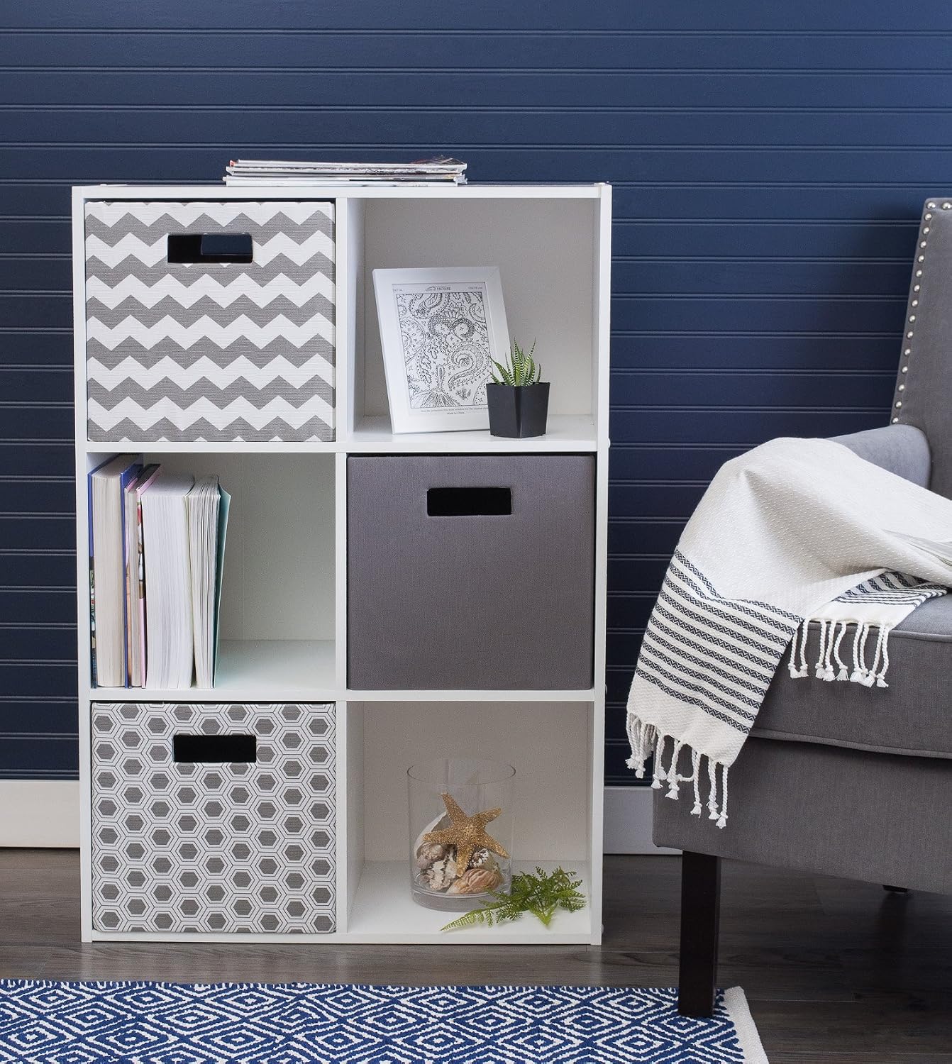 DII Fabric Storage Cube Organizer Bin 13x13x13 Foldable, Teal