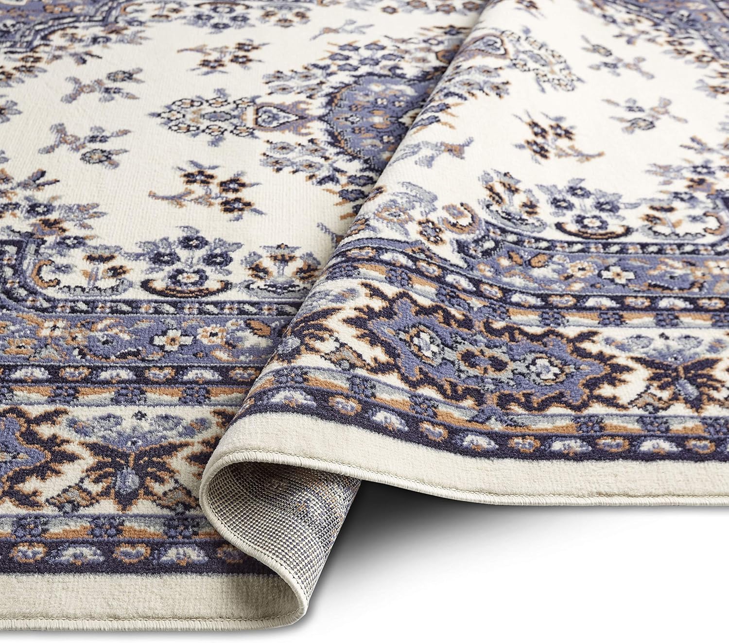 Home Dynamix Premium Sakarya Traditional Medallion Border Area Rug, Ivory/Brown, 7'9"x10'8" Rectangle