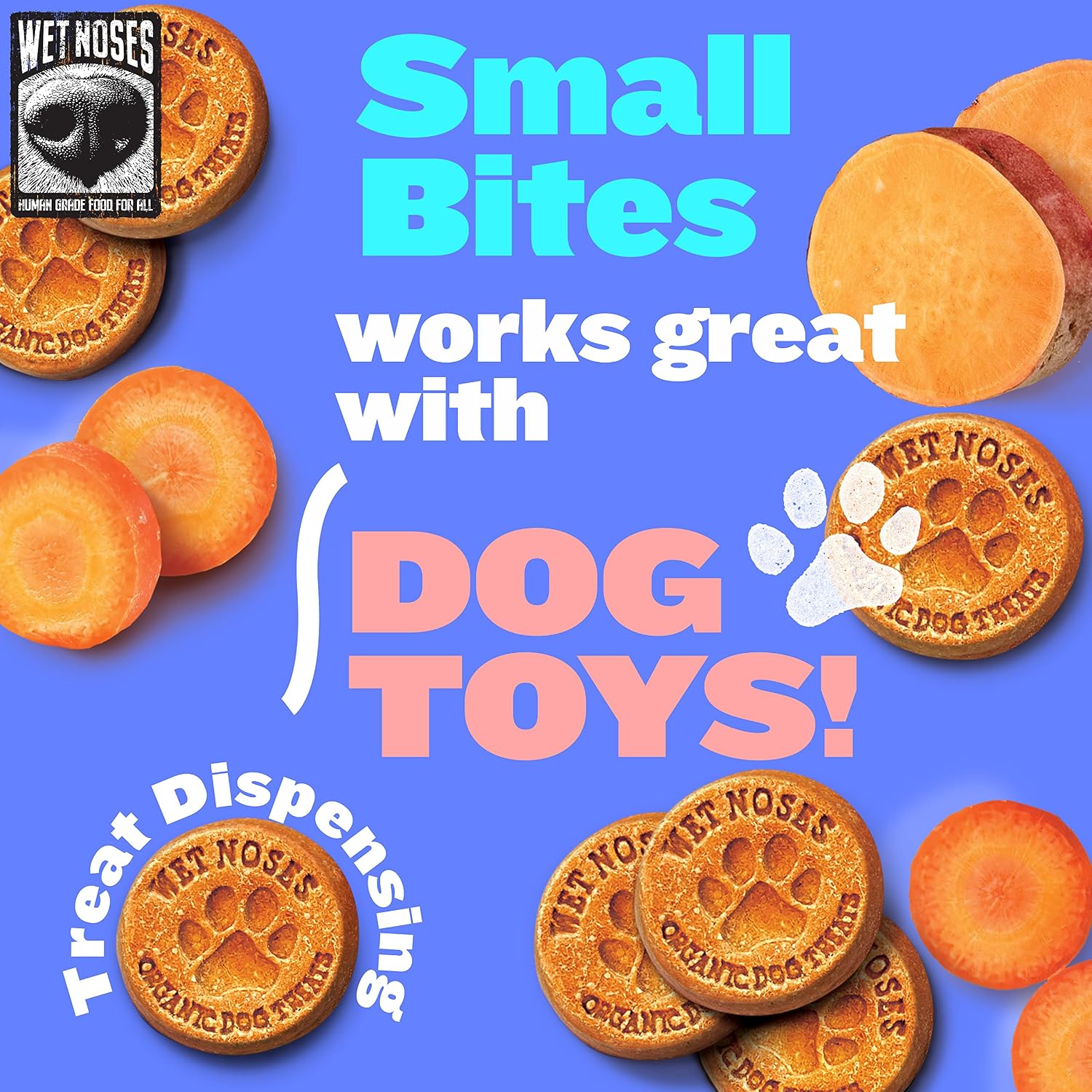 Wet Noses Organic Crunchy Dog Treats – All-Natural, Human-Grade, Non-GMO, Healthy Training & Delicious Snacks for Dogs