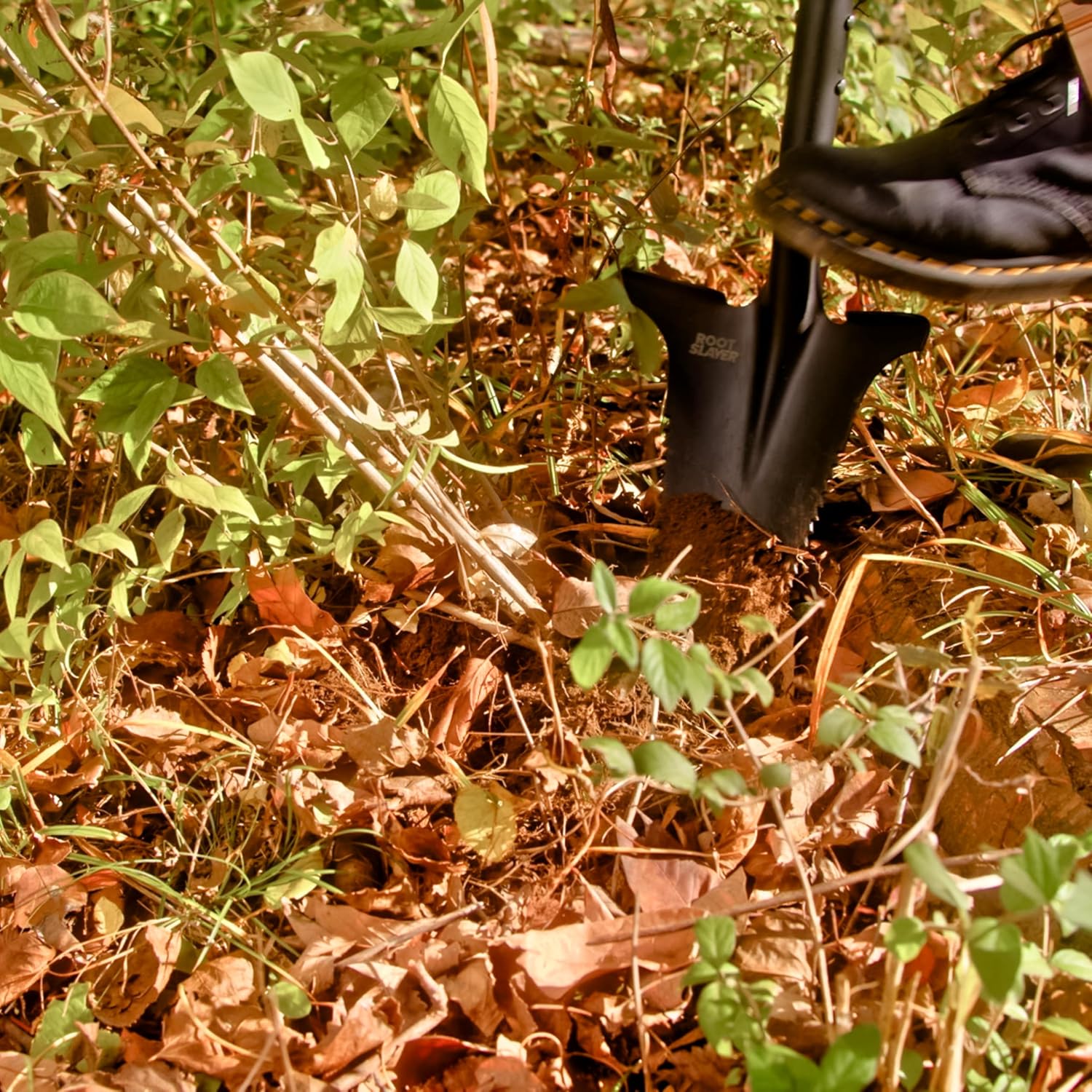 Root Slayer 22011 Garden Shovel, Serrated Blade, Red