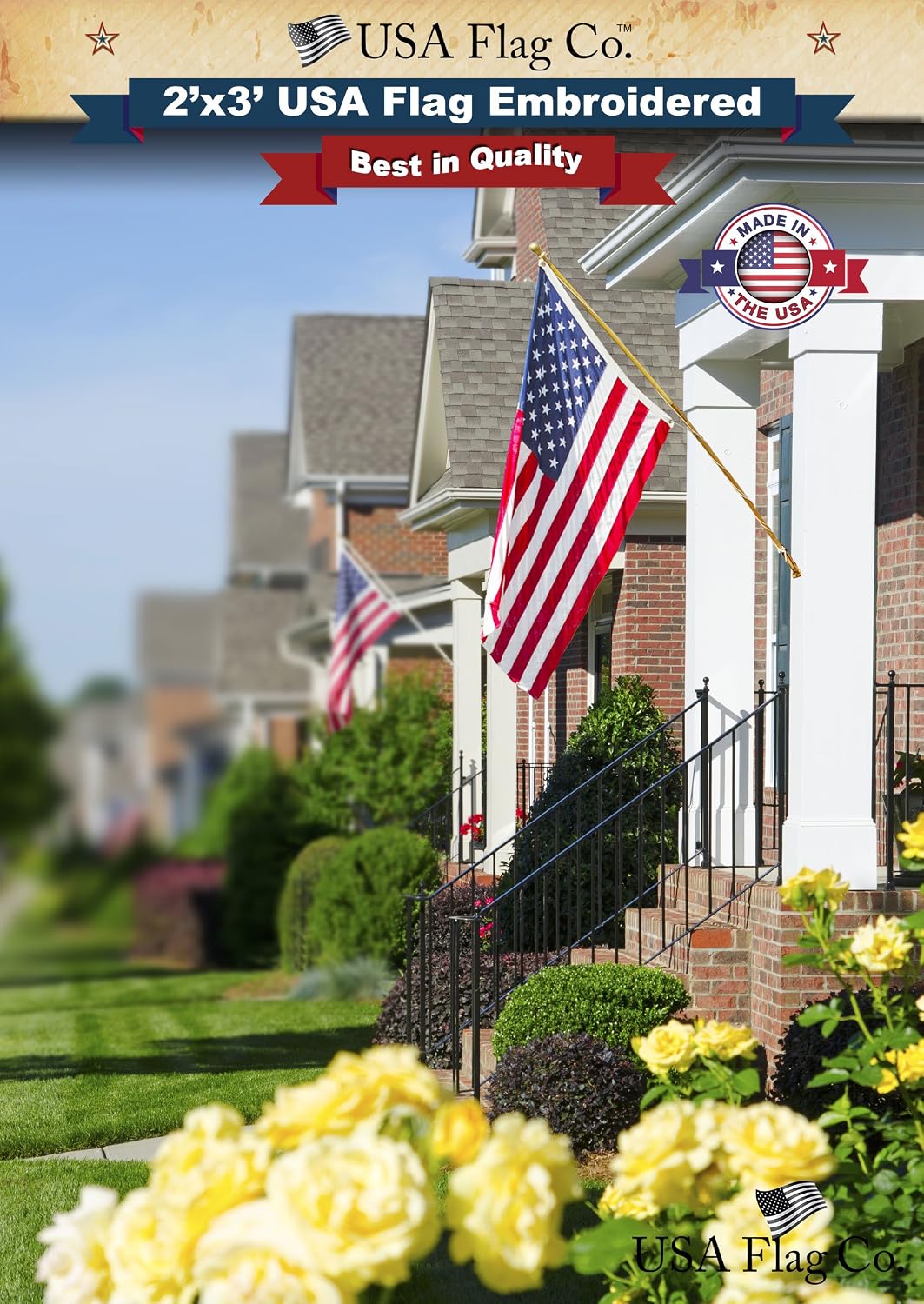 US Flag 4x6 100% American Made: The Best Embroidered Stars and Sewn Stripes American Flag, Made in the USA (4 by 6 Foot)