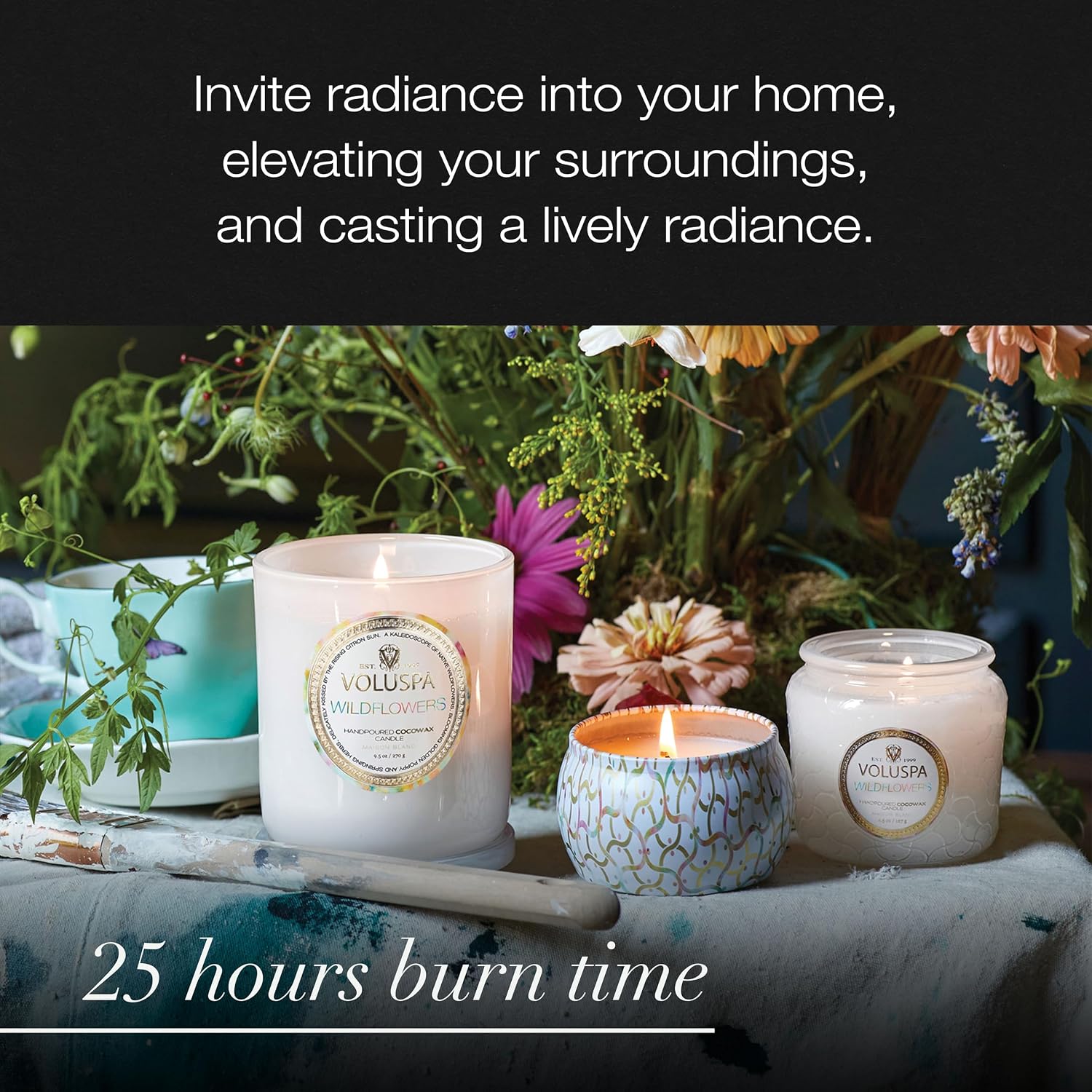 Voluspa Baltic Amber Candle | Mini Tin | 4 Oz. | 25 Hour Burn Time | Coconut Wax for a Cleaner Burn