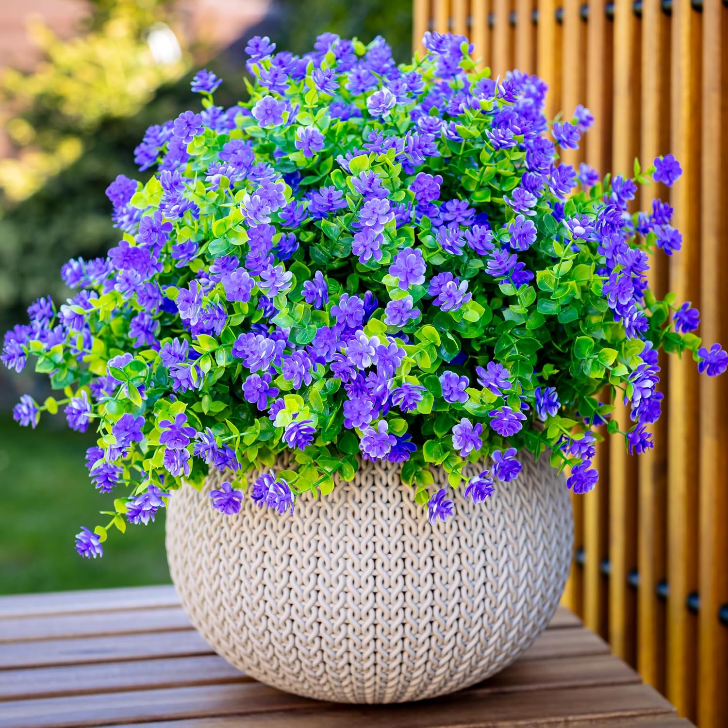 AXYLEX Artificial Flowers for Outdoors, 12 Bundles Fake Plants (Yellow) | UV resistant faux plastic flowers, no fade artificial greenery – garden, patio, porch & home