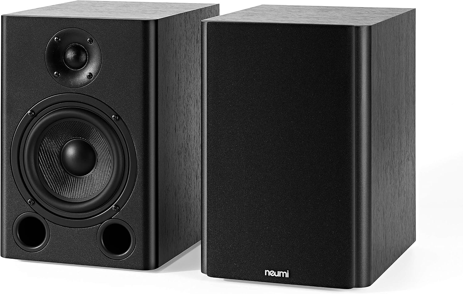 NEUMI BS5 Passive Bookshelf Speakers, 5-Inch Woofer, Dark Wood, 1 Pair