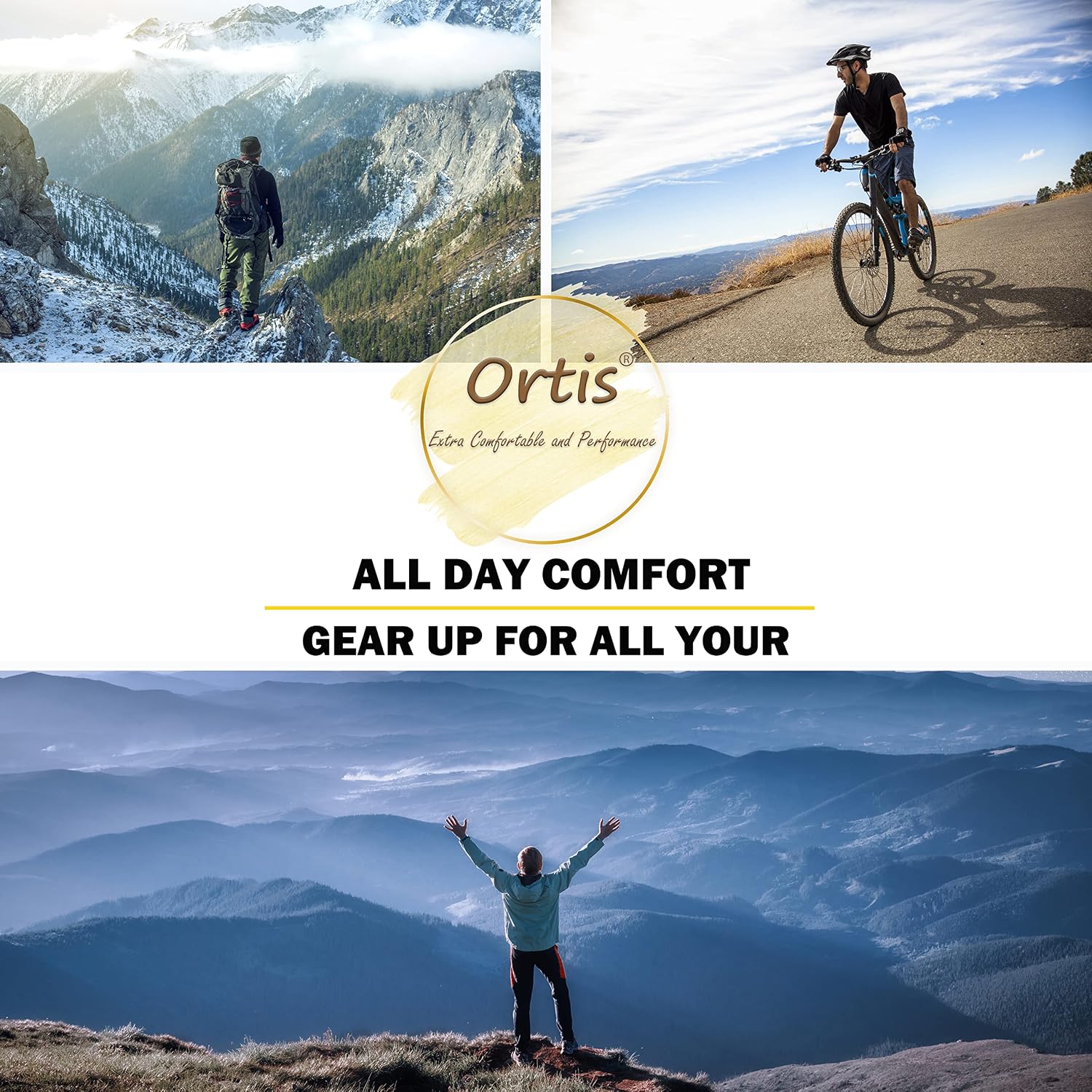 Ortis Cotton Cushion Crew Athletic Socks for Men Work Boot Sports Exercise