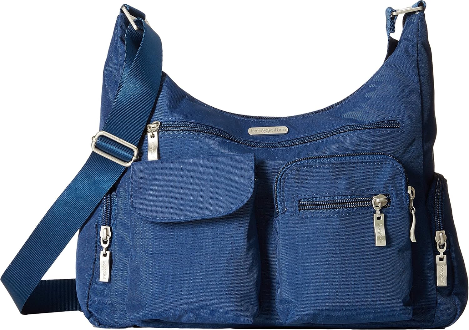 Baggallini womens Everywhere Bagg Crossbody Women 11x9 Lightweight Nylon Hobo Water-resistant Travel Bag W/Rfid