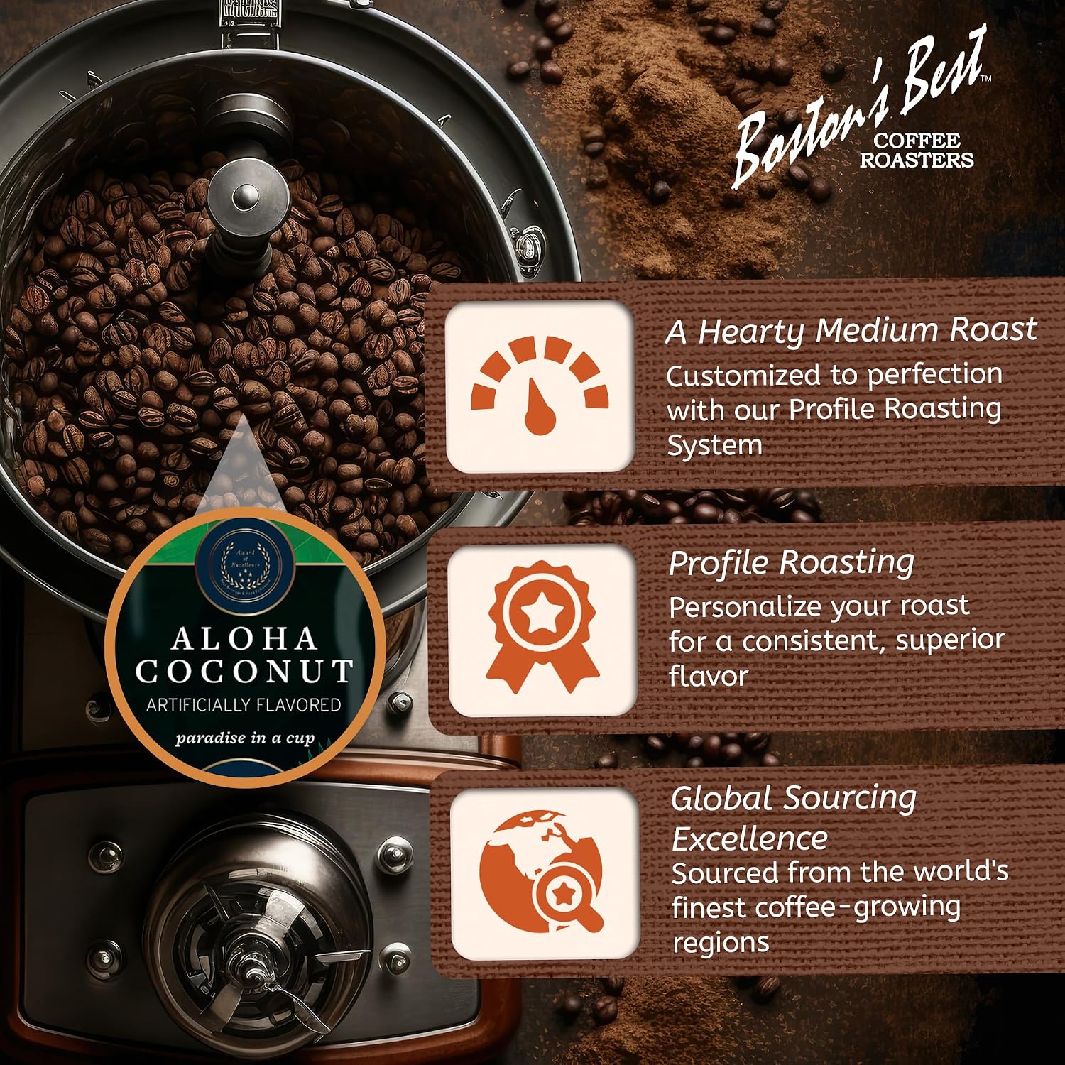 Boston’s Best Coffee - Fall-Inspired Pumpkin Spice Medium Roast Gourmet Delicious Flavored Coffee, Premium Ground - 11 oz. / 311 g Bag