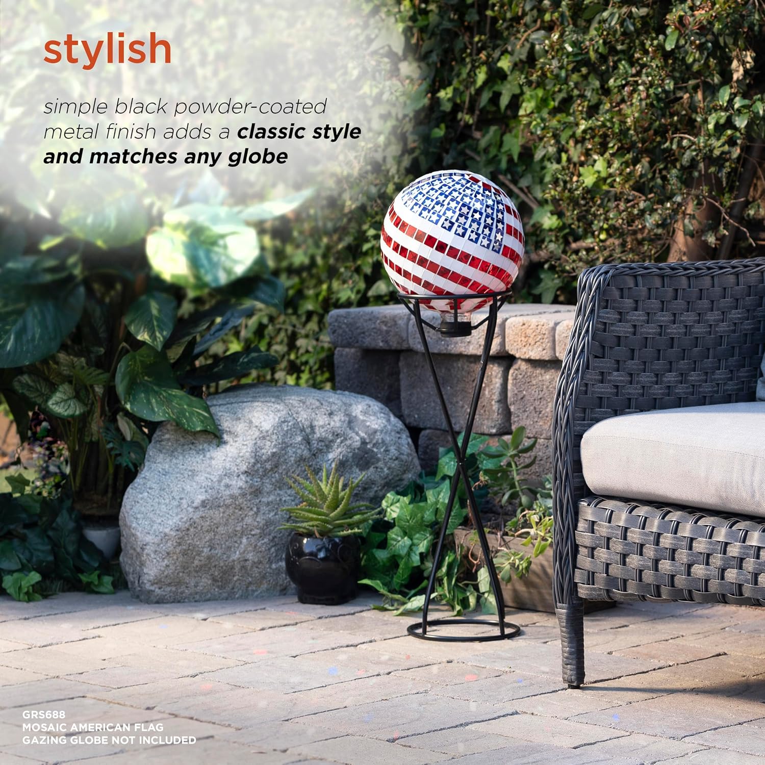 Alpine Corporation 12" Tall Indoor/Outdoor Roman Column Gazing Globe Display Stand