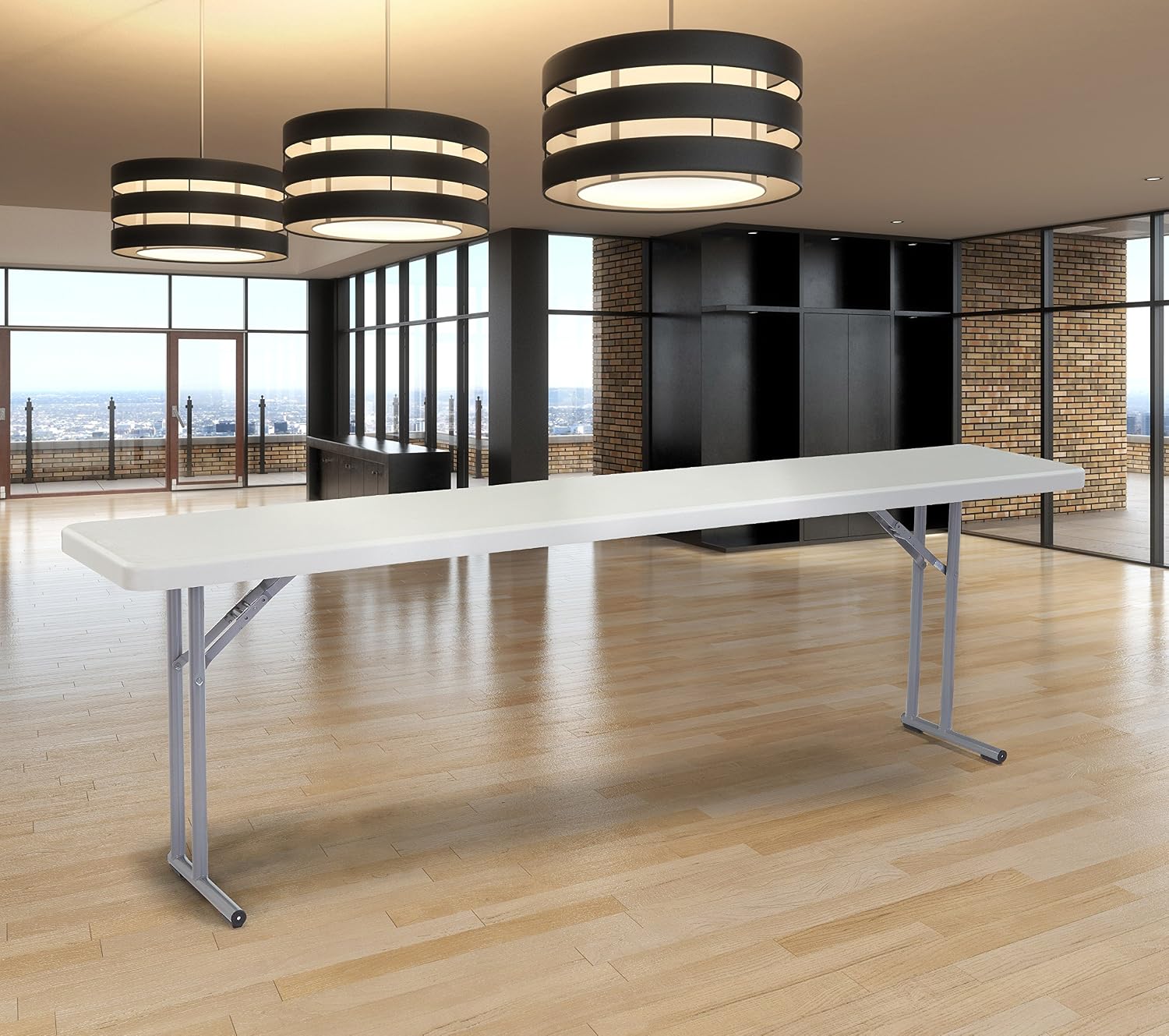 Seminar Folding Table by National Public Seating – 18x72 Portable, Heavy-Duty Foldable Table Indoor/Outdoor Table for Office, Conferences & Training Rooms – Lightweight & Durable, Speckled Gray