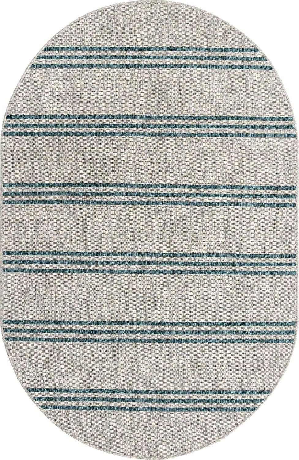 Unique Loom Outdoor Collection Area Rug - Anguilla (9' x 12' Rectangle, Blue/ Ivory)
