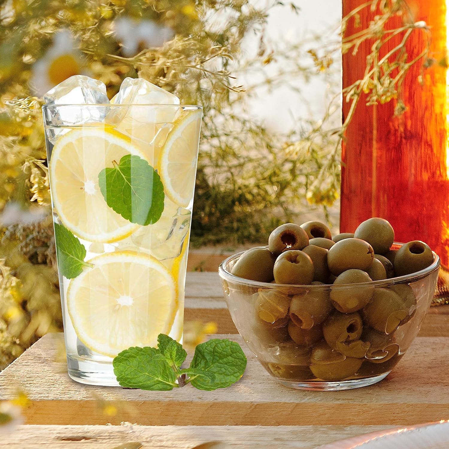 Pint Glasses Set of 6 - 16 oz Drinking Glasses Made for Cold Beverages - 16 oz Mixing Glass & Highball Set of 6 for Homes