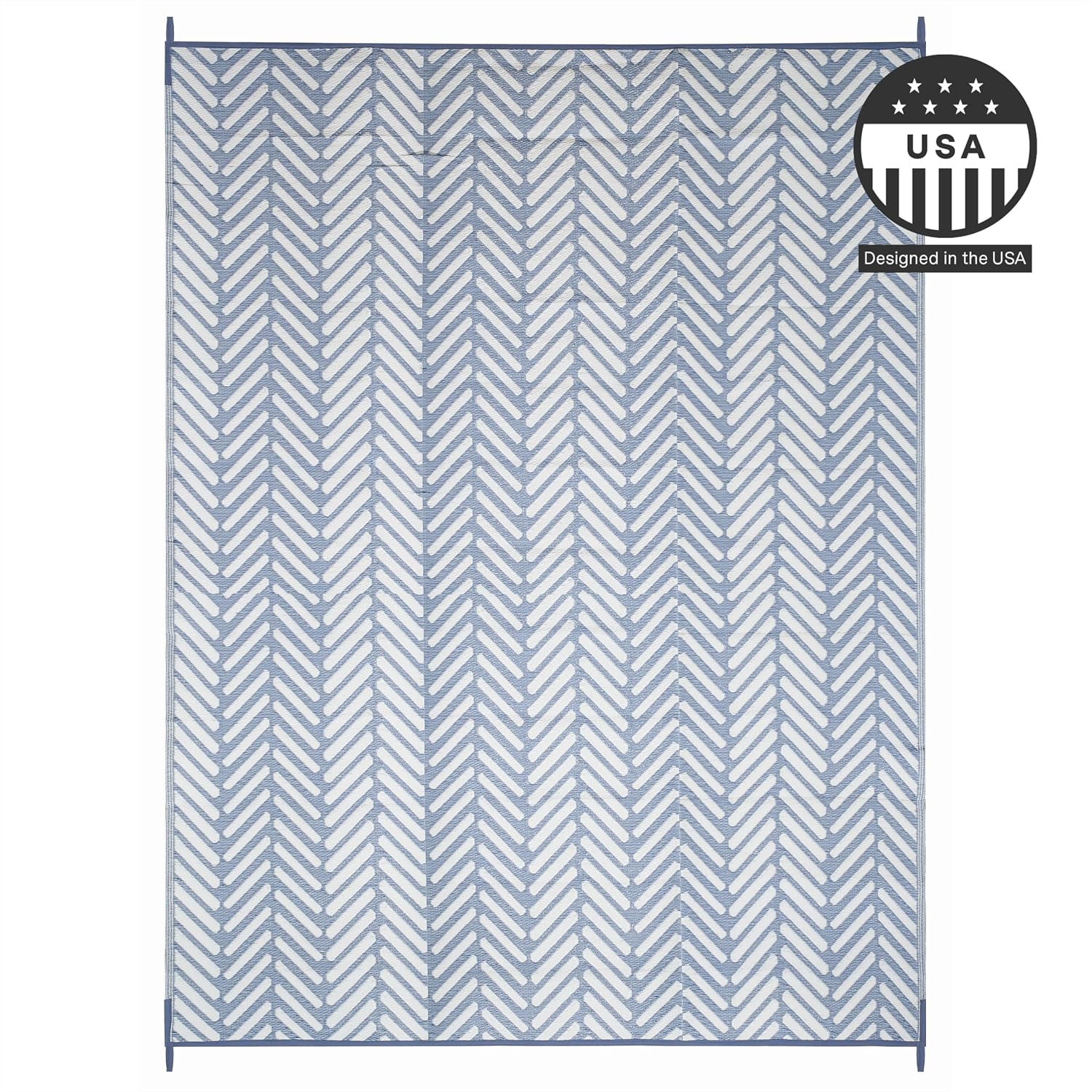 FH Home Outdoor Camping Rug - Waterproof, Fade Resistant, Reversible - Premium Recycled Plastic - Striped - Large Patio, Deck, Sunroom