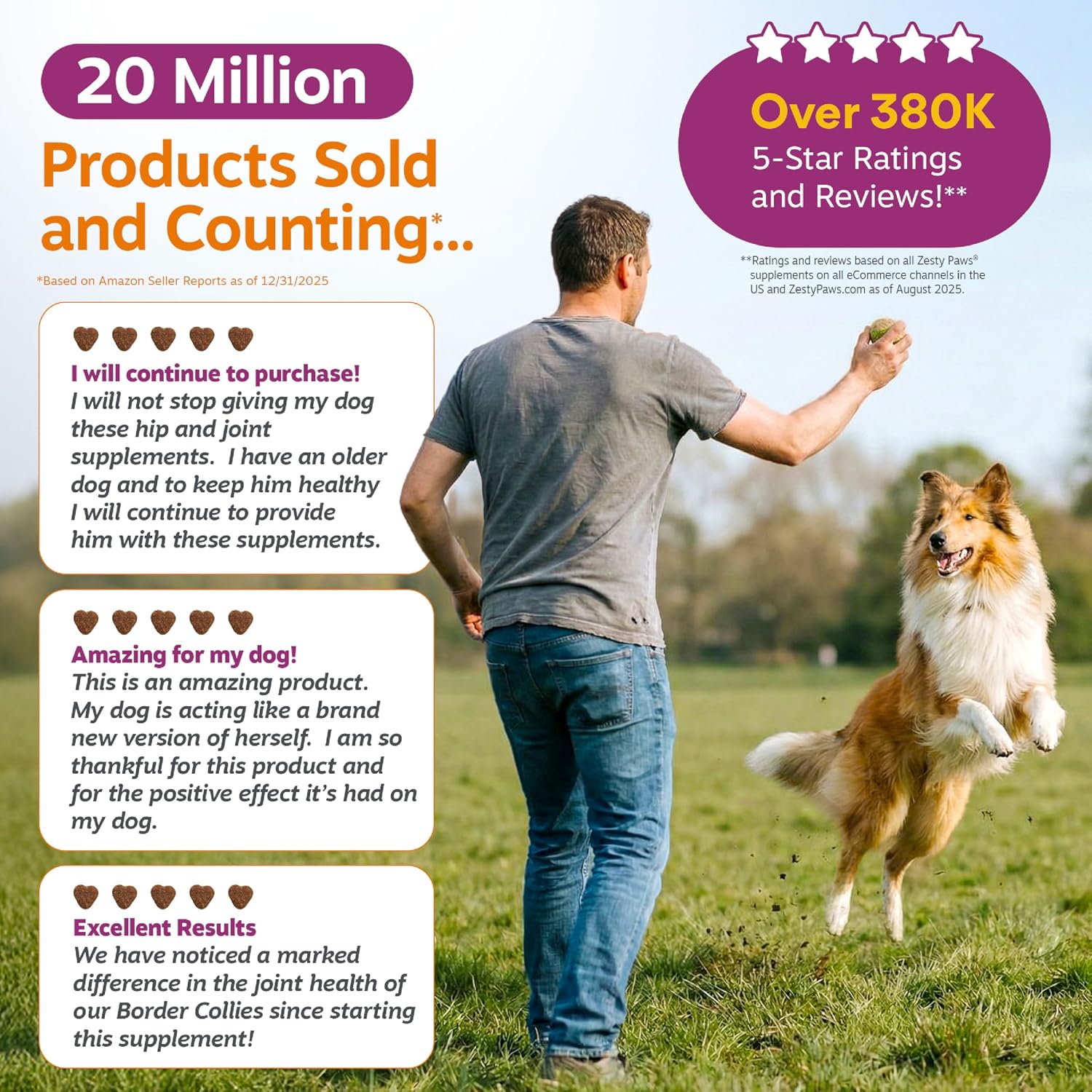 Zesty Paws Hip and Joint Supplement for Dogs - Glucosamine with Chondroitin, MSM, Vitamins C and E Dog Joint Relief - Mobility Bites Duck – 90 Count
