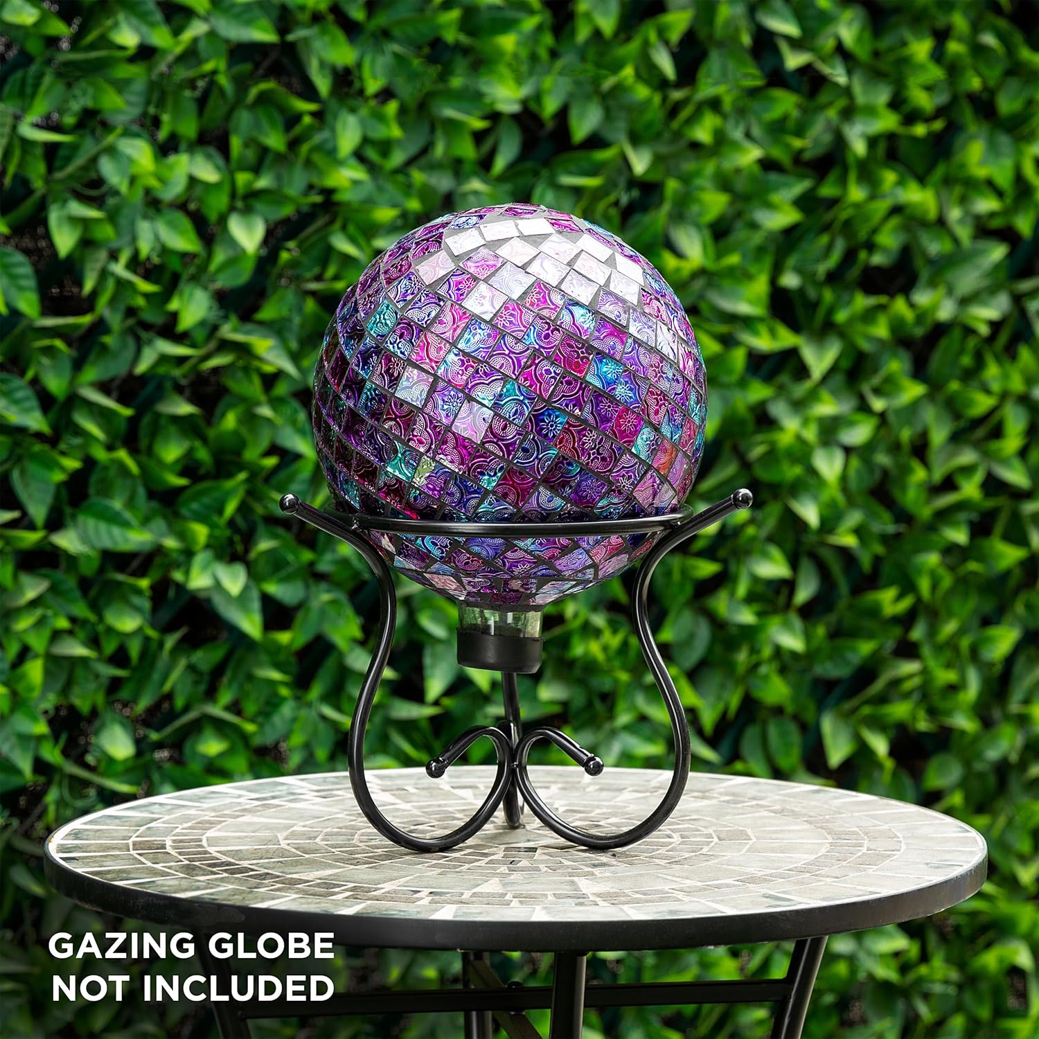Alpine Corporation 12" Tall Indoor/Outdoor Roman Column Gazing Globe Display Stand