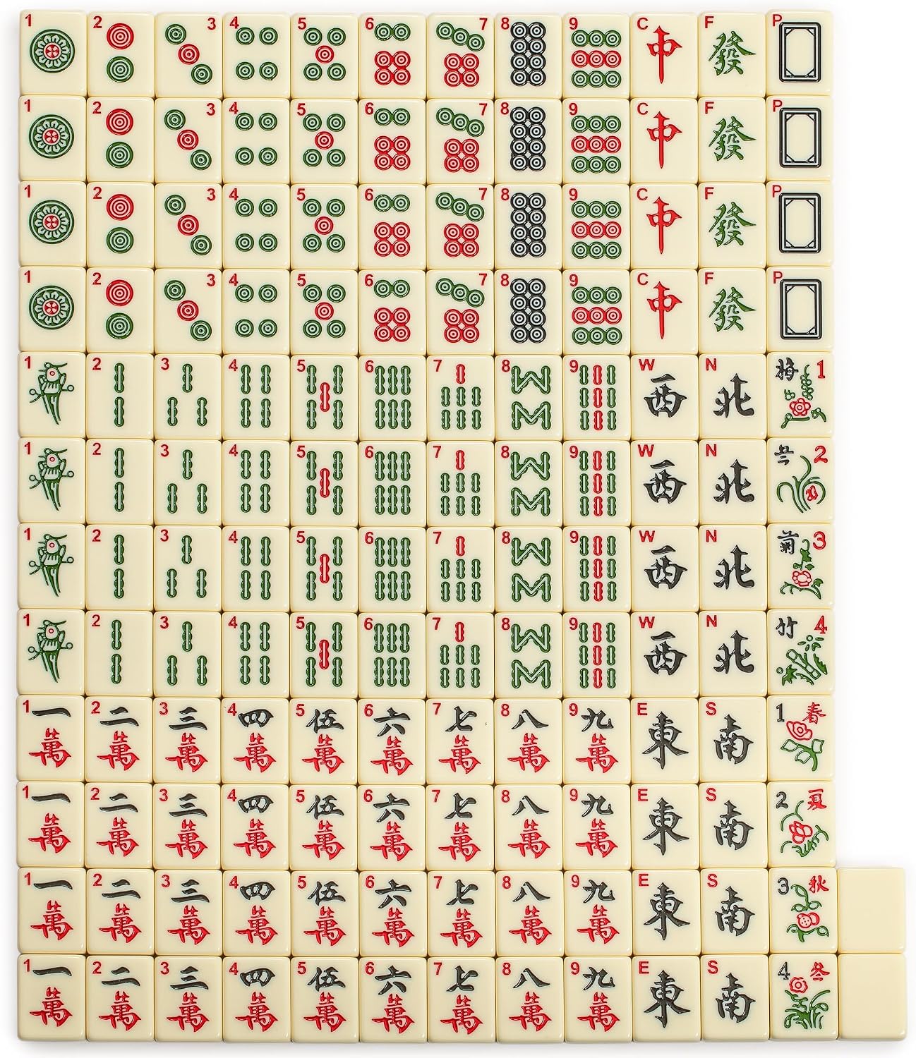 Yellow Mountain Imports Chinese Mahjong Set – Rouge Heritage – 146 Medium Tiles, Professional Set for Chinese-Style Play [中式麻將 專業套裝]