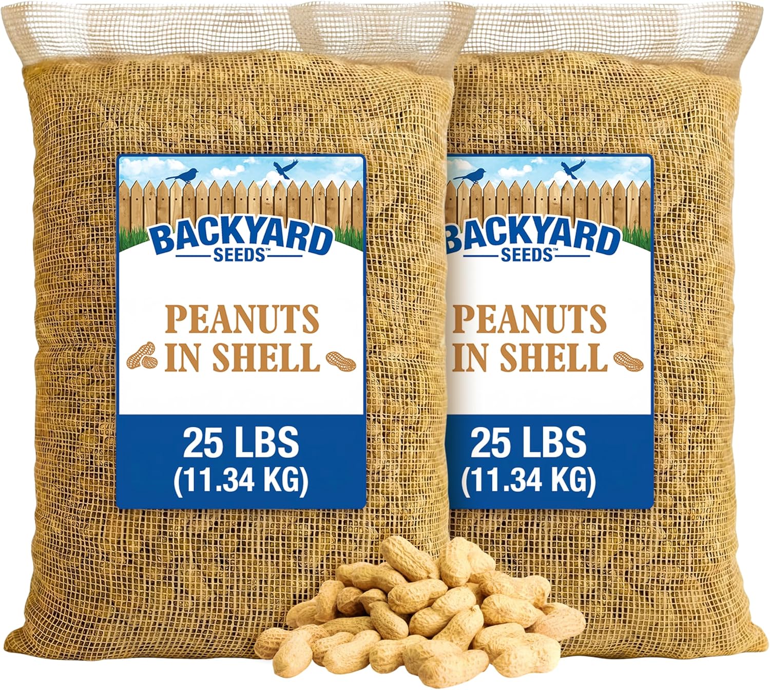 CountryMax Backyard Seeds Shelled Whole Peanuts for Woodpeckers, Birds, Squirrels & Wildlife – Premium Wild Animal Food, 10 lbs Bag