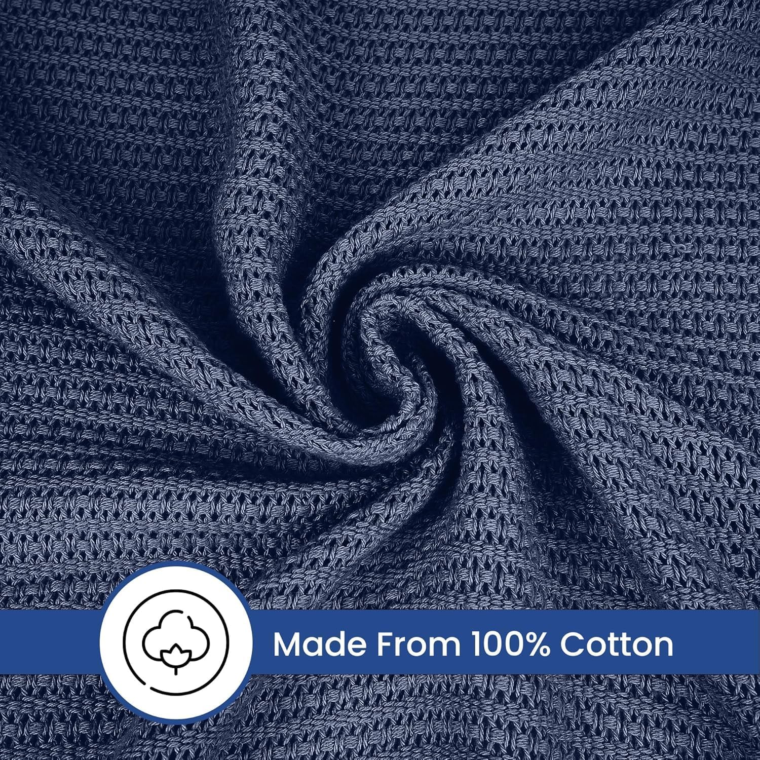 Linteum 100% Cotton Open-Cell Leno Weave Blanket — Breathable All Season — Queen 90x90 — Ice Grey