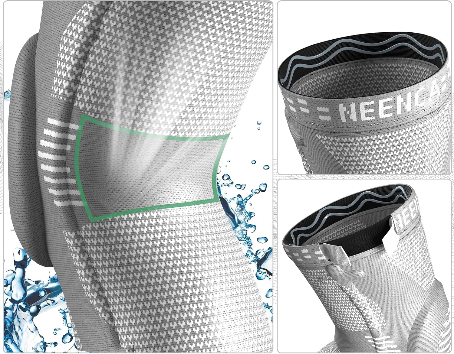 NEENCA Knee Braces for Knee Pain Relief, Compression Knee Sleeves with Patella Gel Pad & Side Stabilizers, Knee Support for Weightlifting, Running