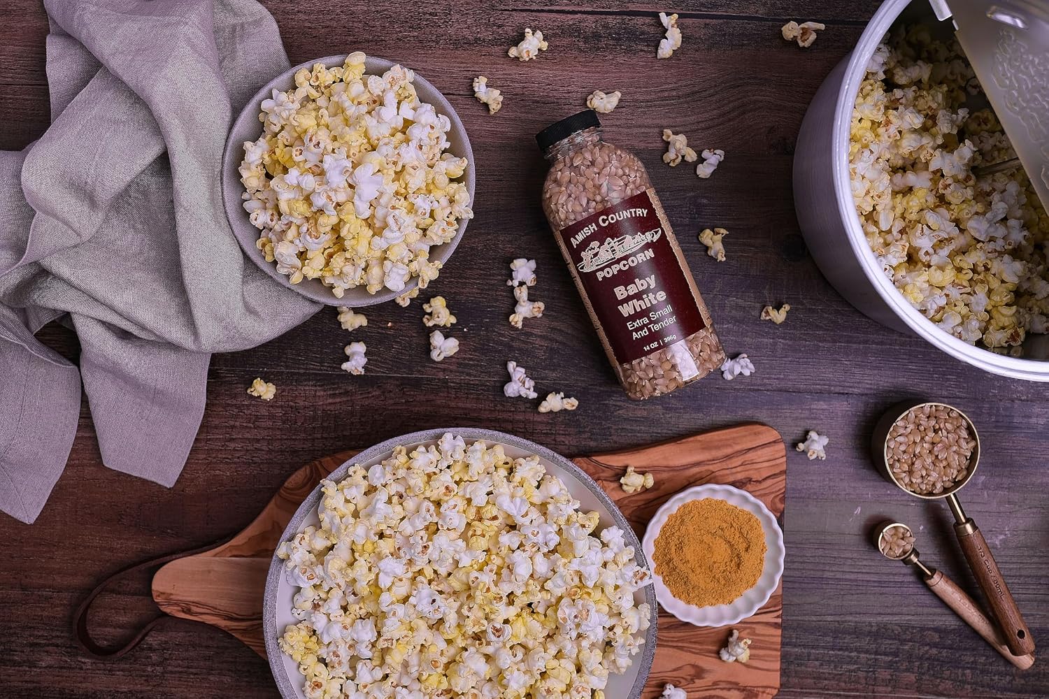 Amish Country Popcorn | 2 lb Bag | Baby White Popcorn Kernels | Small and Tender | Old Fashioned, Non-GMO and Gluten Free (Baby White - 2 lb Bag)