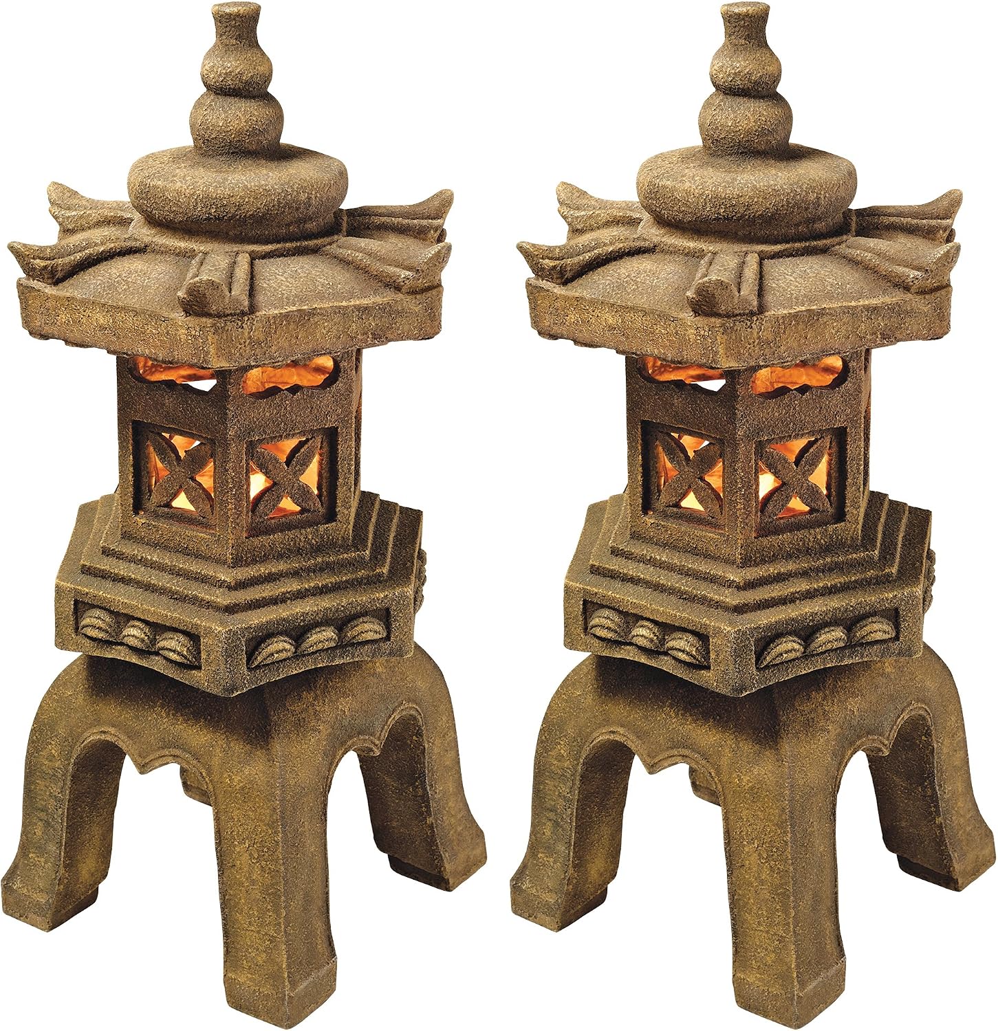 Design toscano ng29870 asian decor pagoda lantern indoor/outdoor statue, 11 inches wide, 11 inches deep, 17 inches high, handcast polyresin, two tone stone finish