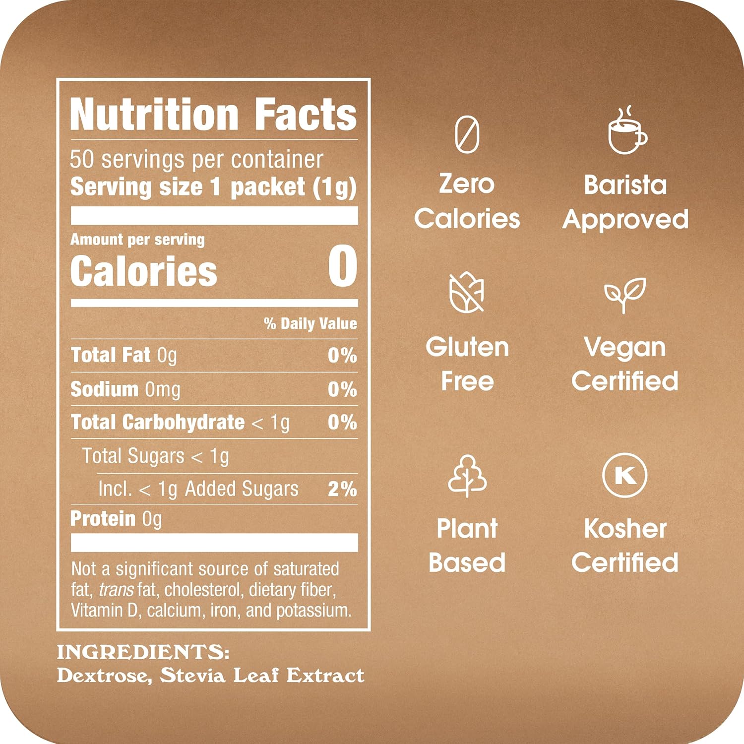 Stevia In The Raw 50 Count Box (Pack of 1) , 1.75 ounce each