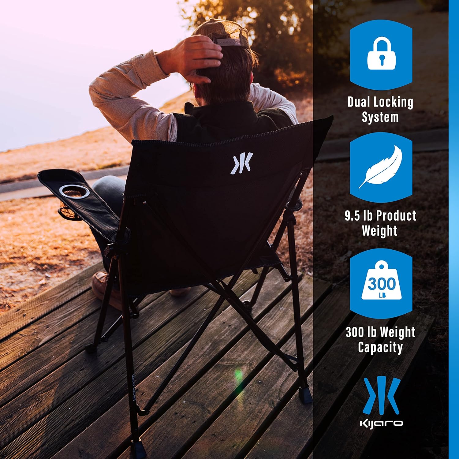 Kijaro Dual Lock Portable Camping Chairs - Enjoy the Outdoors with a Versatile Folding Chair for Sports, Lawn - Dual Lock Feature Locks Position – Hanami Pink