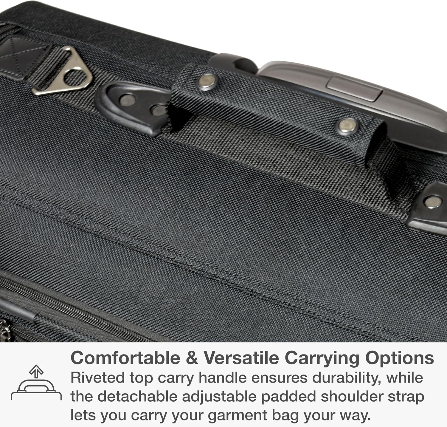 Traveler's Choice Carry-On Softside 8-Wheeled Spinner Garment Bag Luggage, Black, 21-Inch
