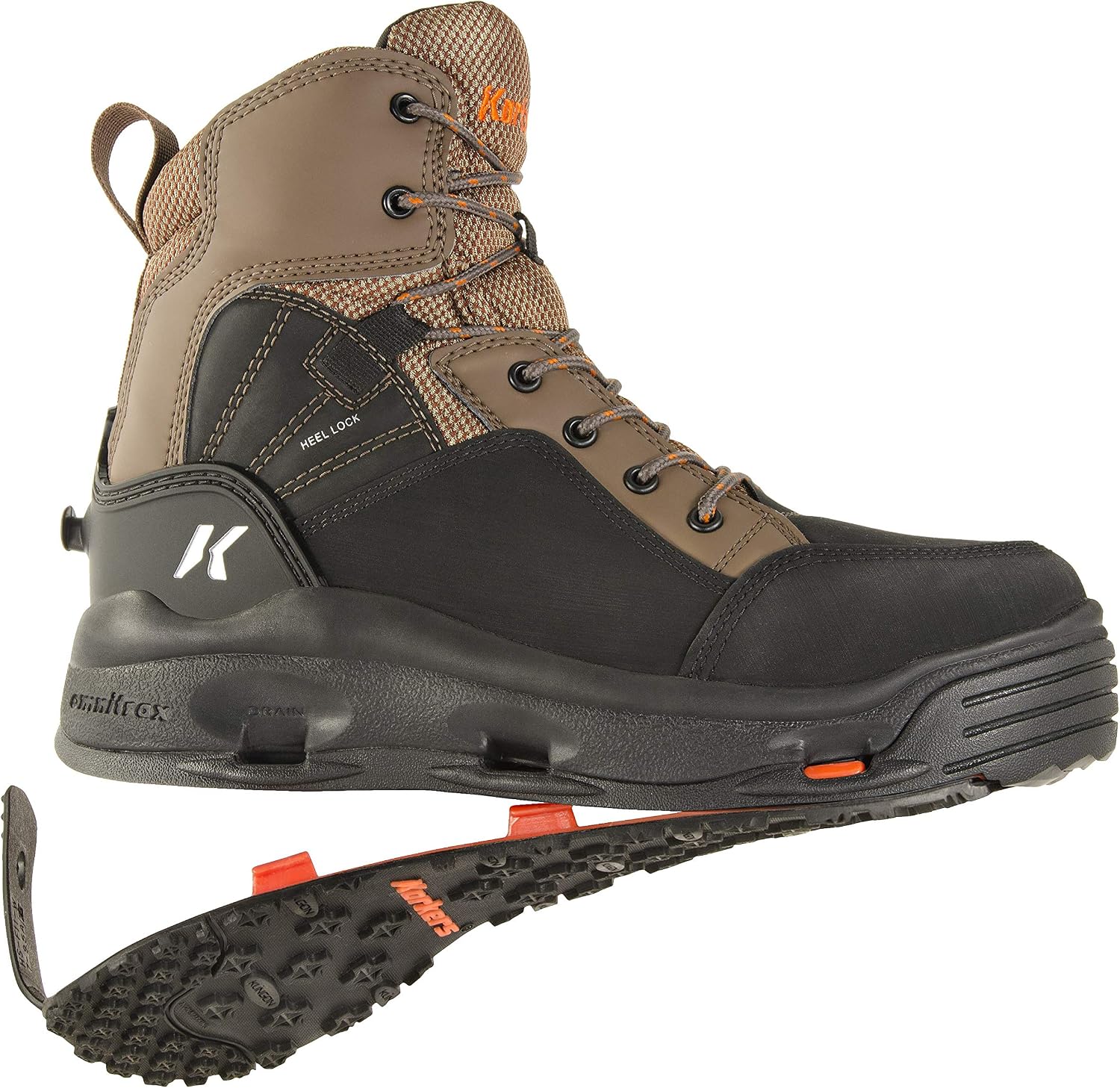 Korkers Buckskin Men's Wading Boots - Durable and Non-Corrosive - Includes Interchangeable Felt & Kling-On Soles