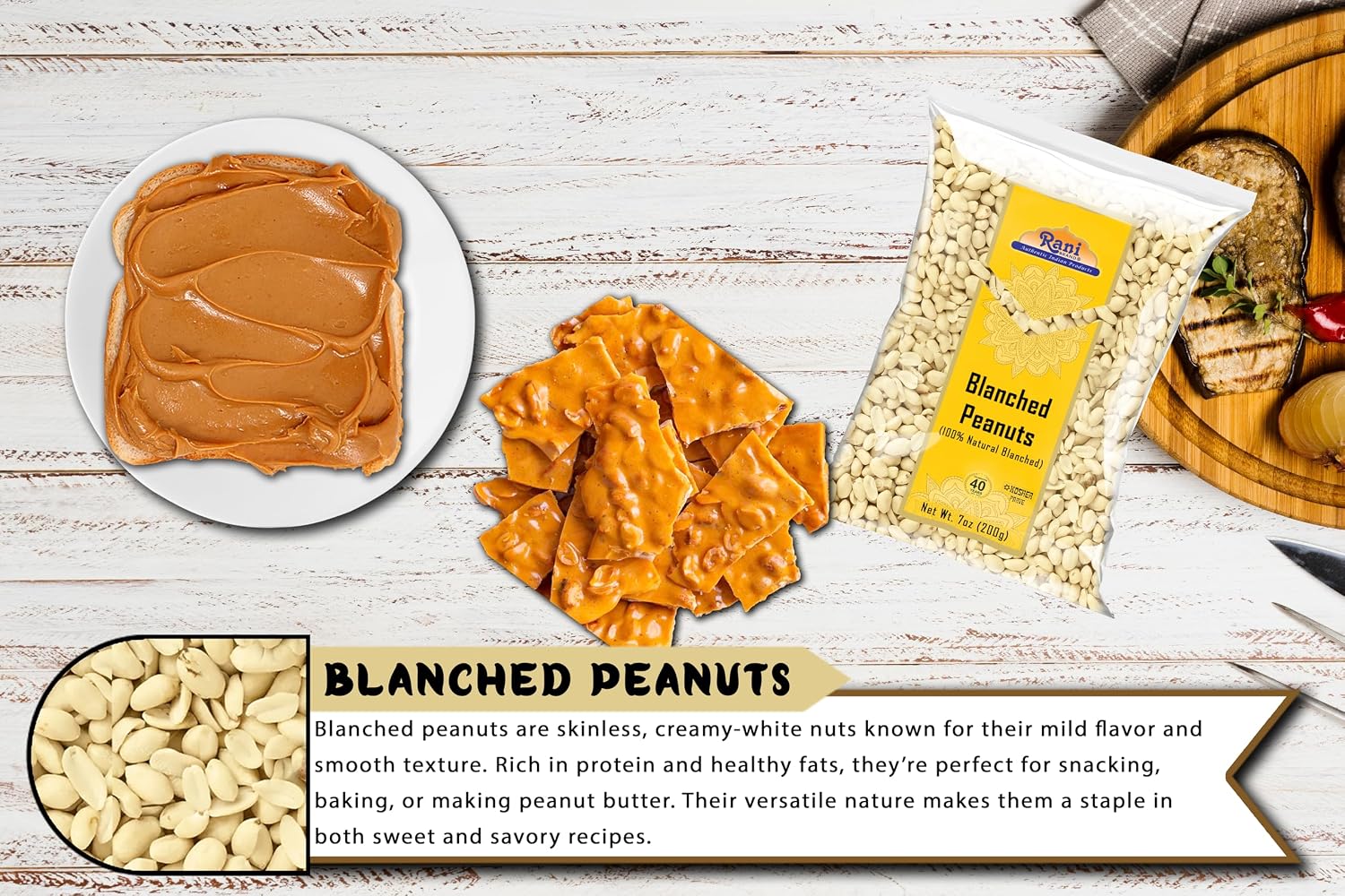 Rani Peanuts, Raw Whole With Skin (uncooked, unsalted) 14oz (400g) ~ All Natural | Vegan | Kosher | Gluten Friendly | Fresh Product of USA ~ Spanish Grade Groundnut/Red-skin