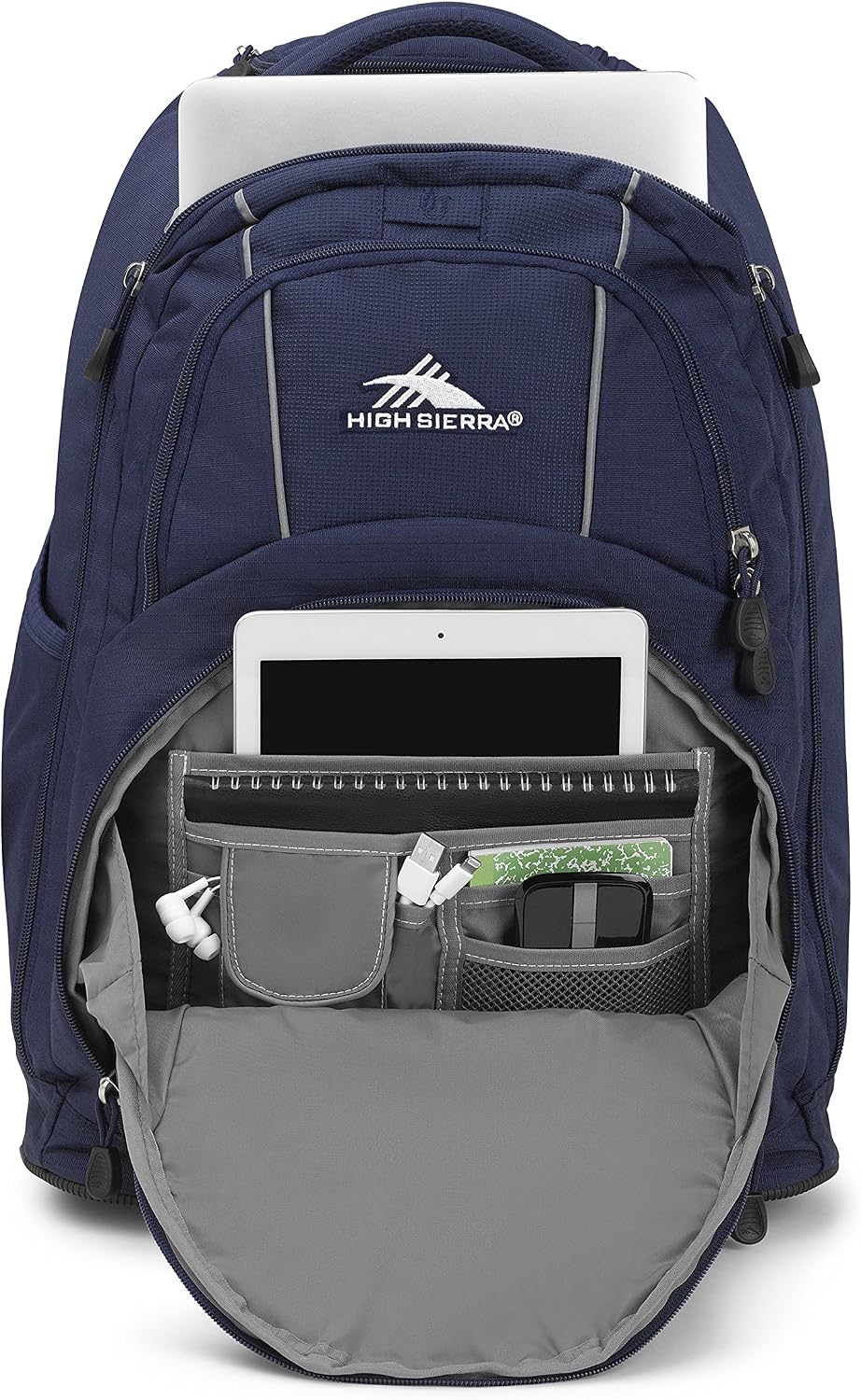 High Sierra Freewheel Wheeled Laptop Backpack, True Navy, 20.5 x 13.5 x 8-Inch
