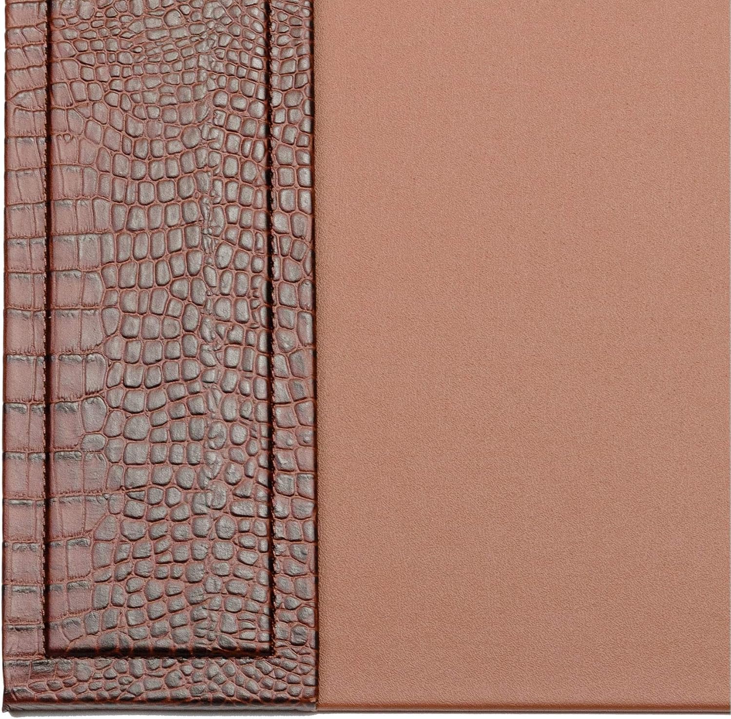 DACASSO Crocodile Embossed Leather Desk Pad with Side Rails - Luxury Leather Desk Blotter for Writing - Padded Executive Desk Surface Protector