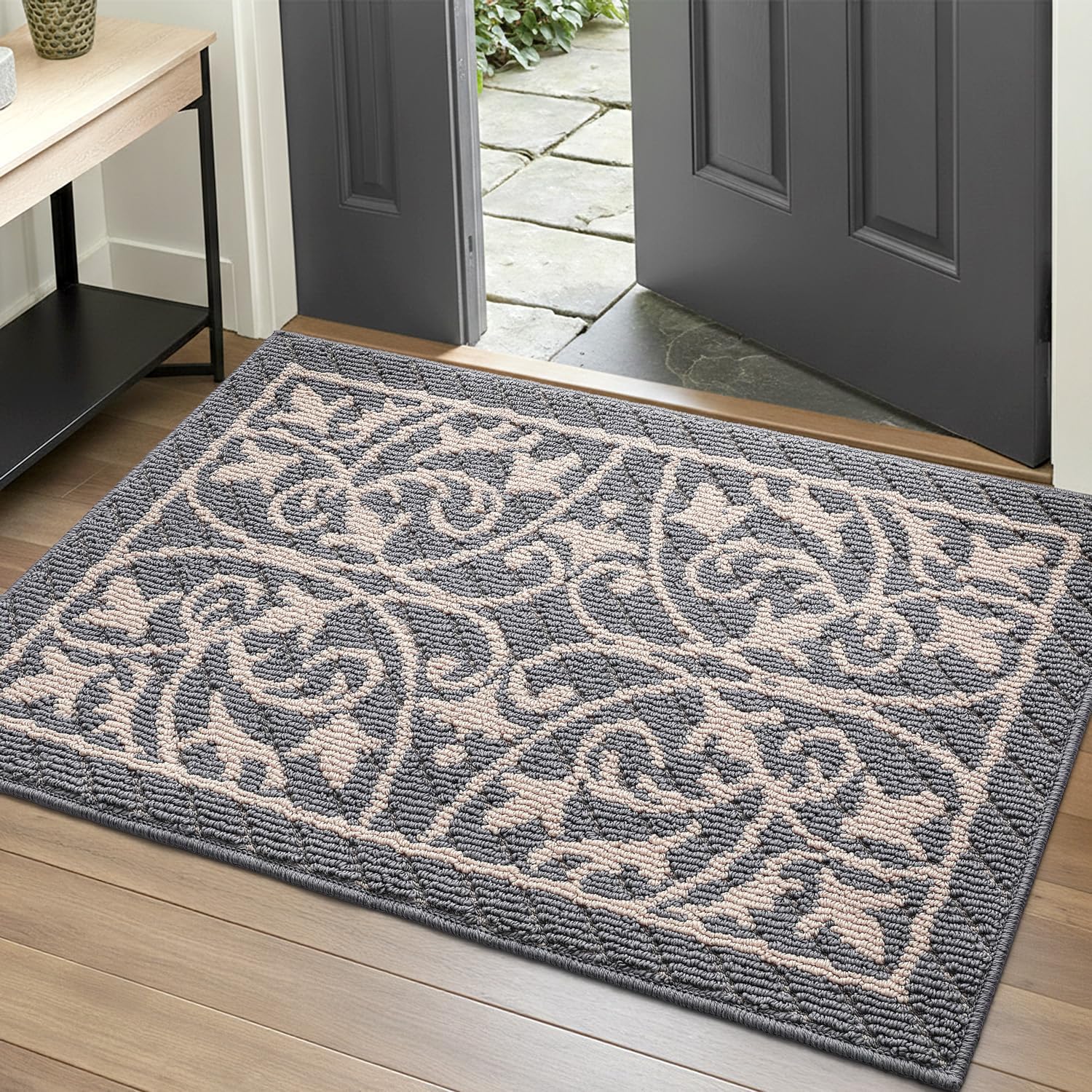 DEXI Front Door Mat Indoor Entryway 24x36 Inside Entrance Doormat Green