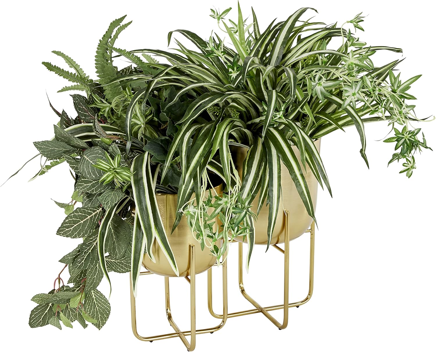 Deco 79 Metal Round Planter with Removable Stand, Set of 2 16", 13"H, Black