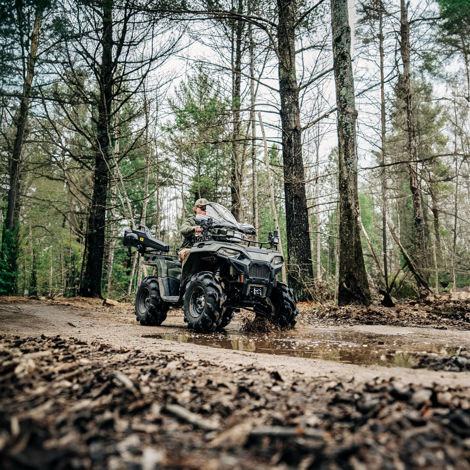 Black Boar ATV Windshield w/Hardware - Features Wrap-Around Design that Shields Hands - Crafted of Heavy Duty Clear Acrylic - Easily Mounts onto